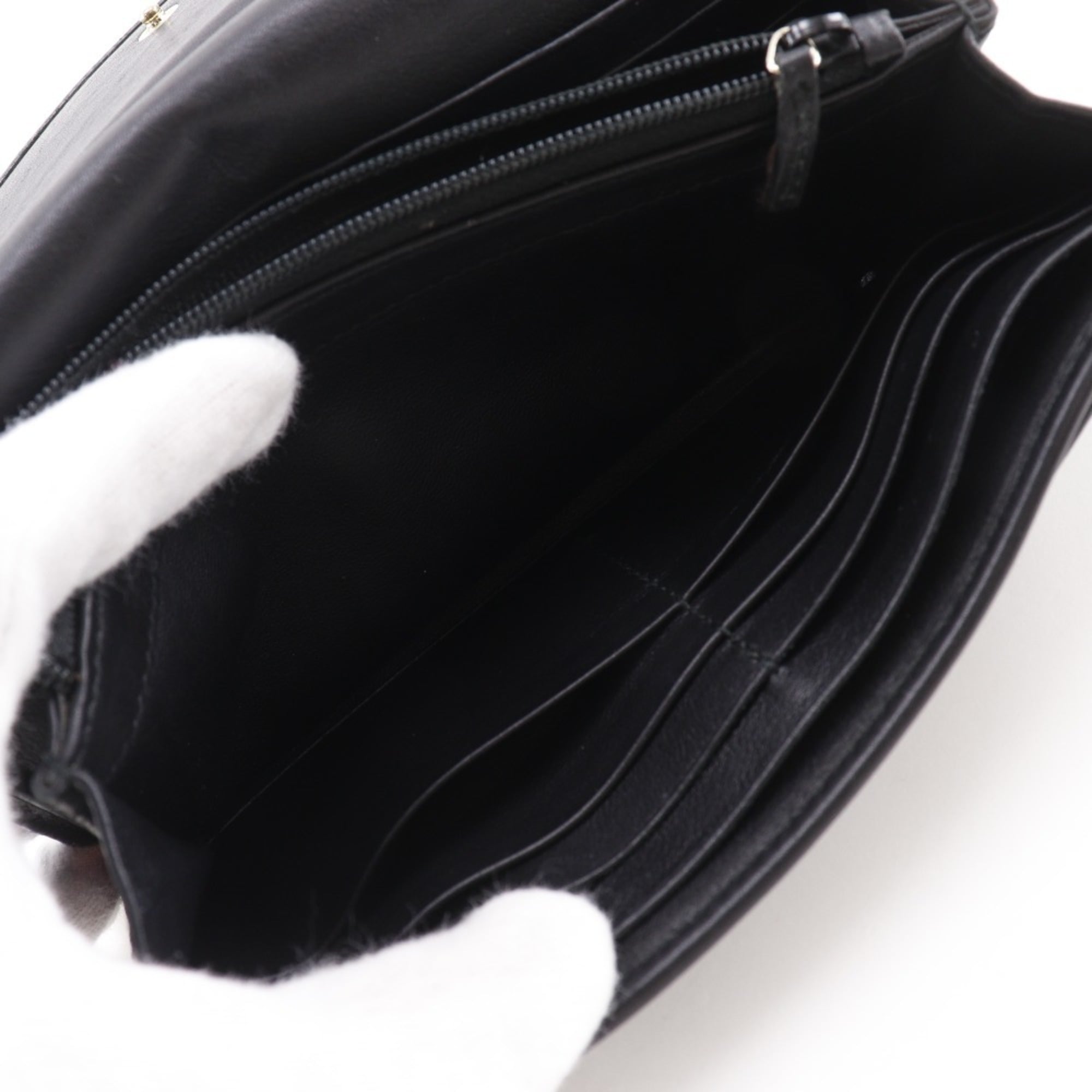Gucci Black Leather Long Wallet (Bi-Fold) (Pre-Owned)