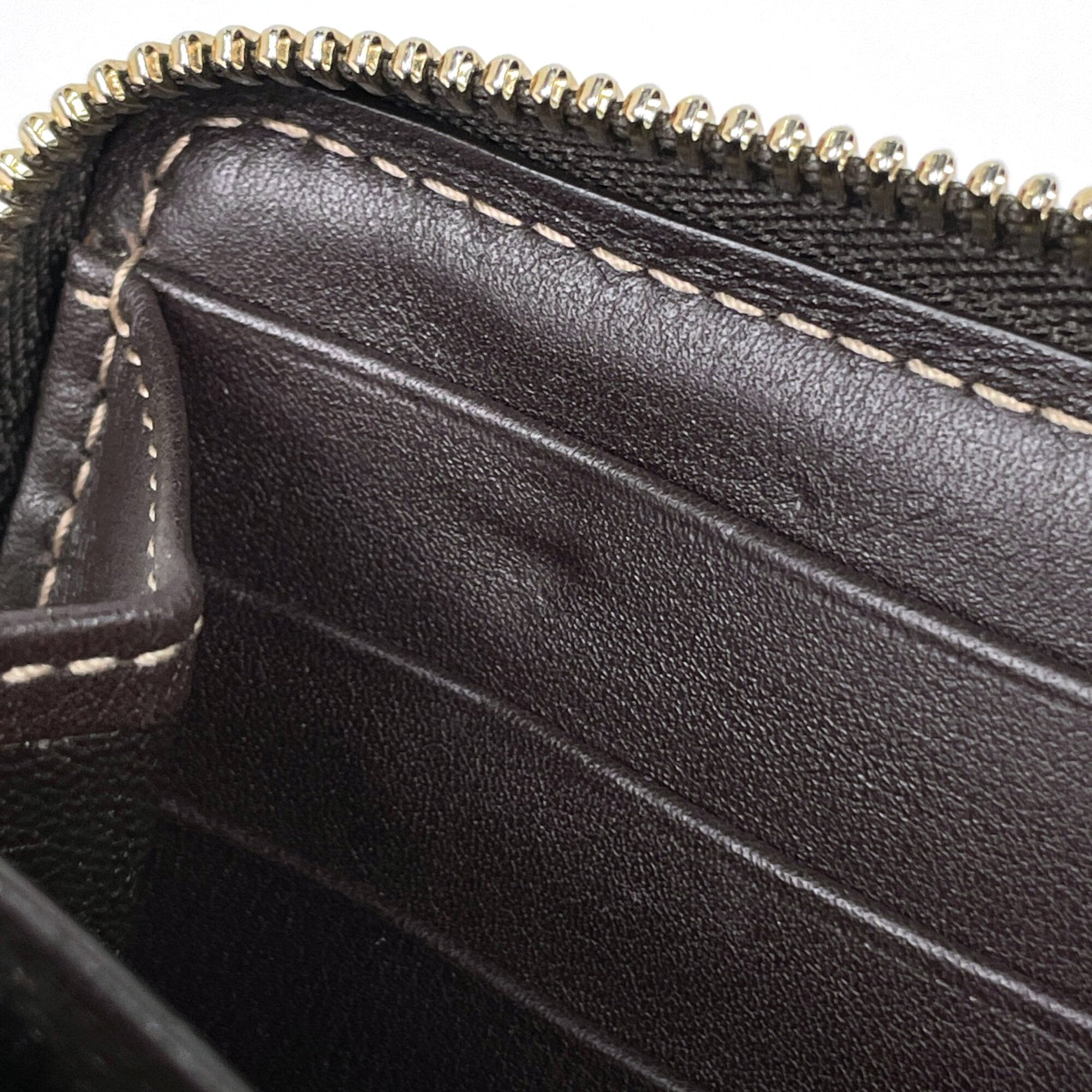 Gucci Brown Gg Canvas Leather Long Wallet (Bi-Fold) (Pre-Owned)