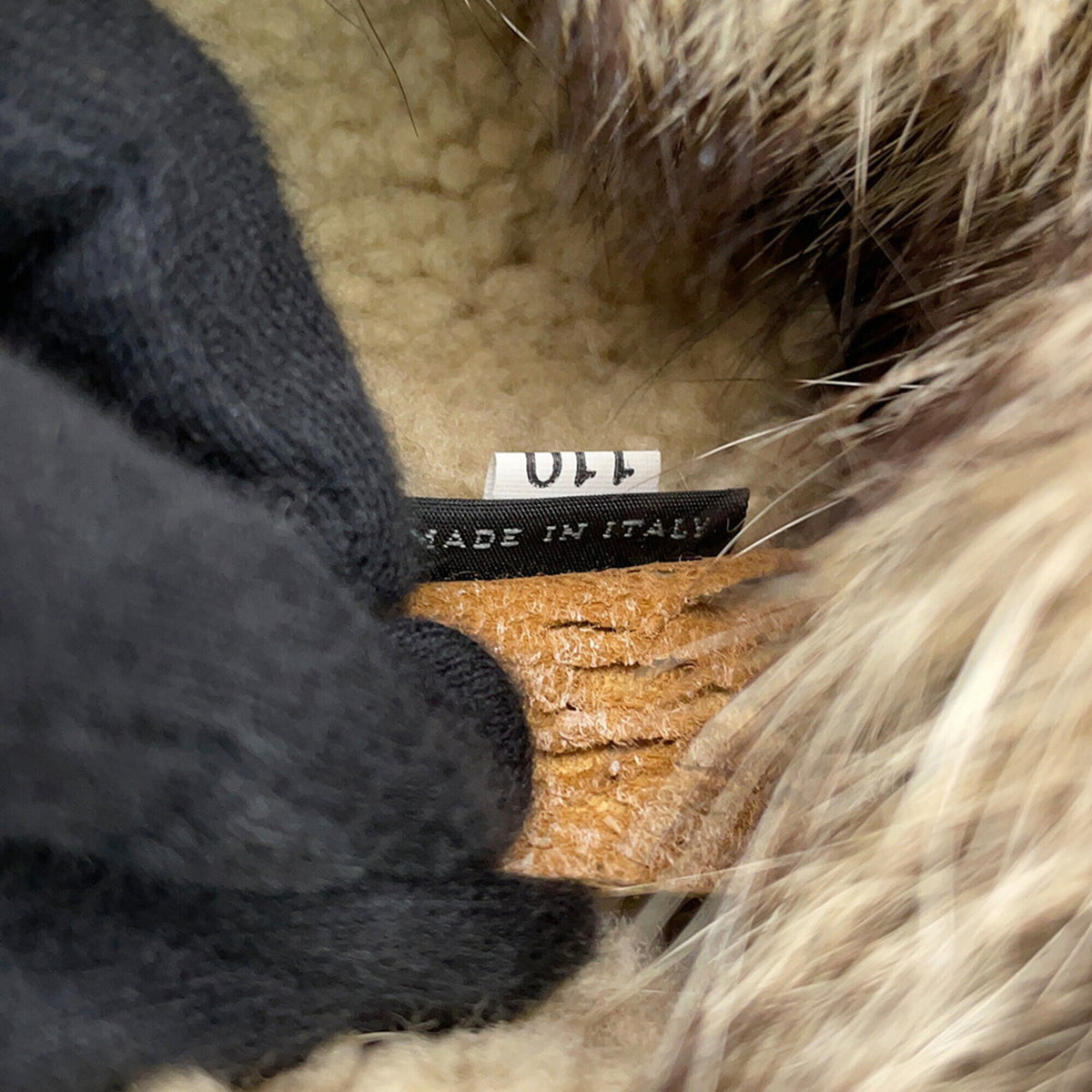 Prada Beige Fur Handbag Pouch Tote Bag (Pre-Owned)