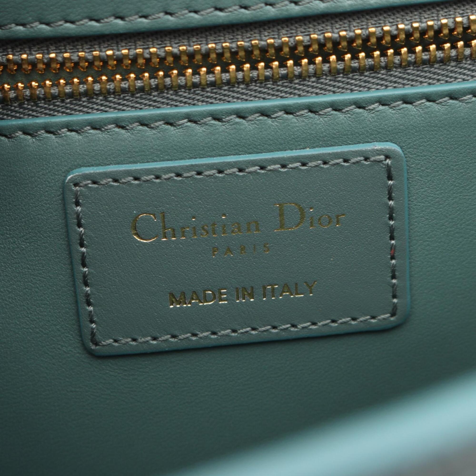 Christian Dior Green Leather Handbag Shoulder Bag (Pre-Owned)