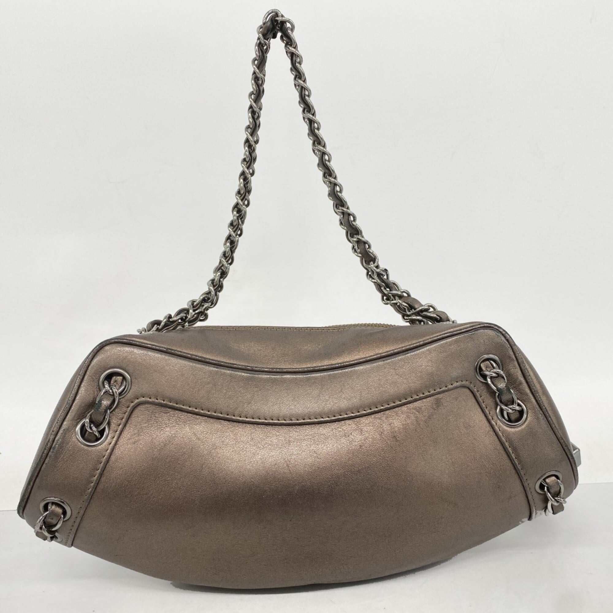 Chanel Bronze Leather Handbag (Pre-Owned)