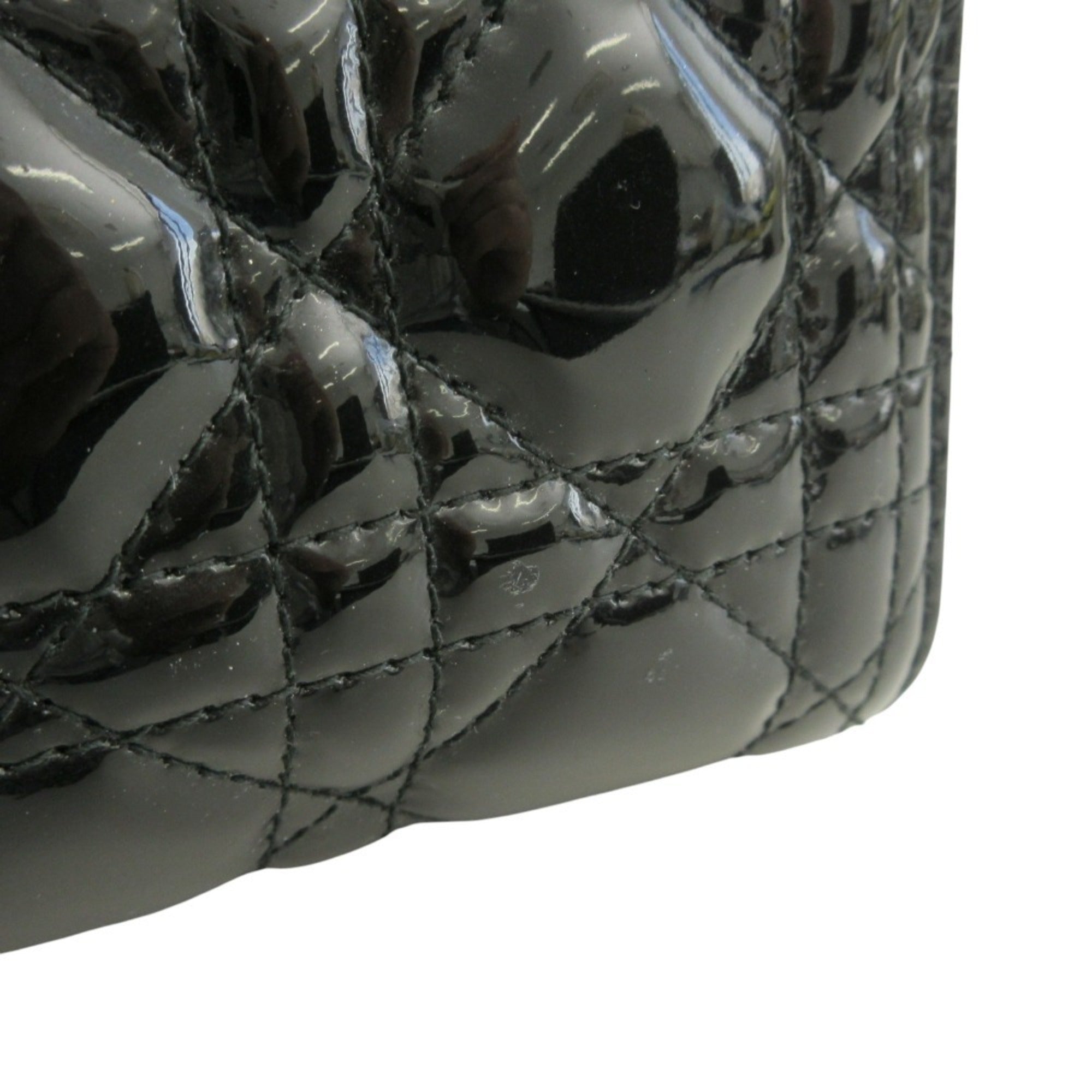 Christian Dior Lady Dior Black Patent Leather Handbag (Pre-Owned)