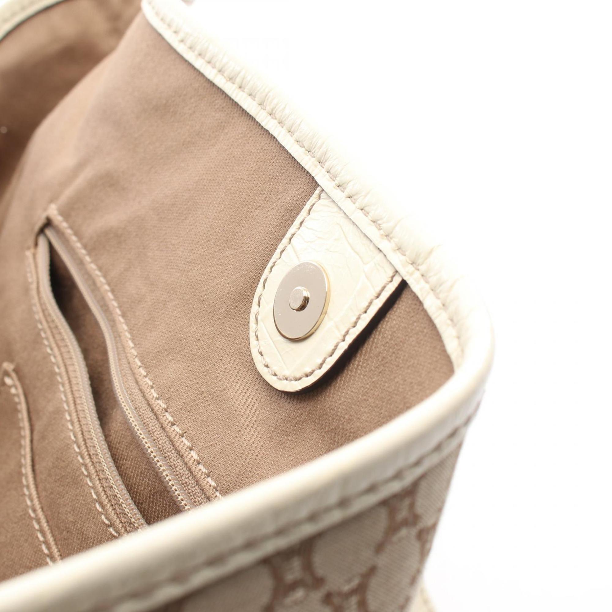 Celine Beige Ivory Coated Canvas Leather Handbag Tote Bag (Pre-Owned)