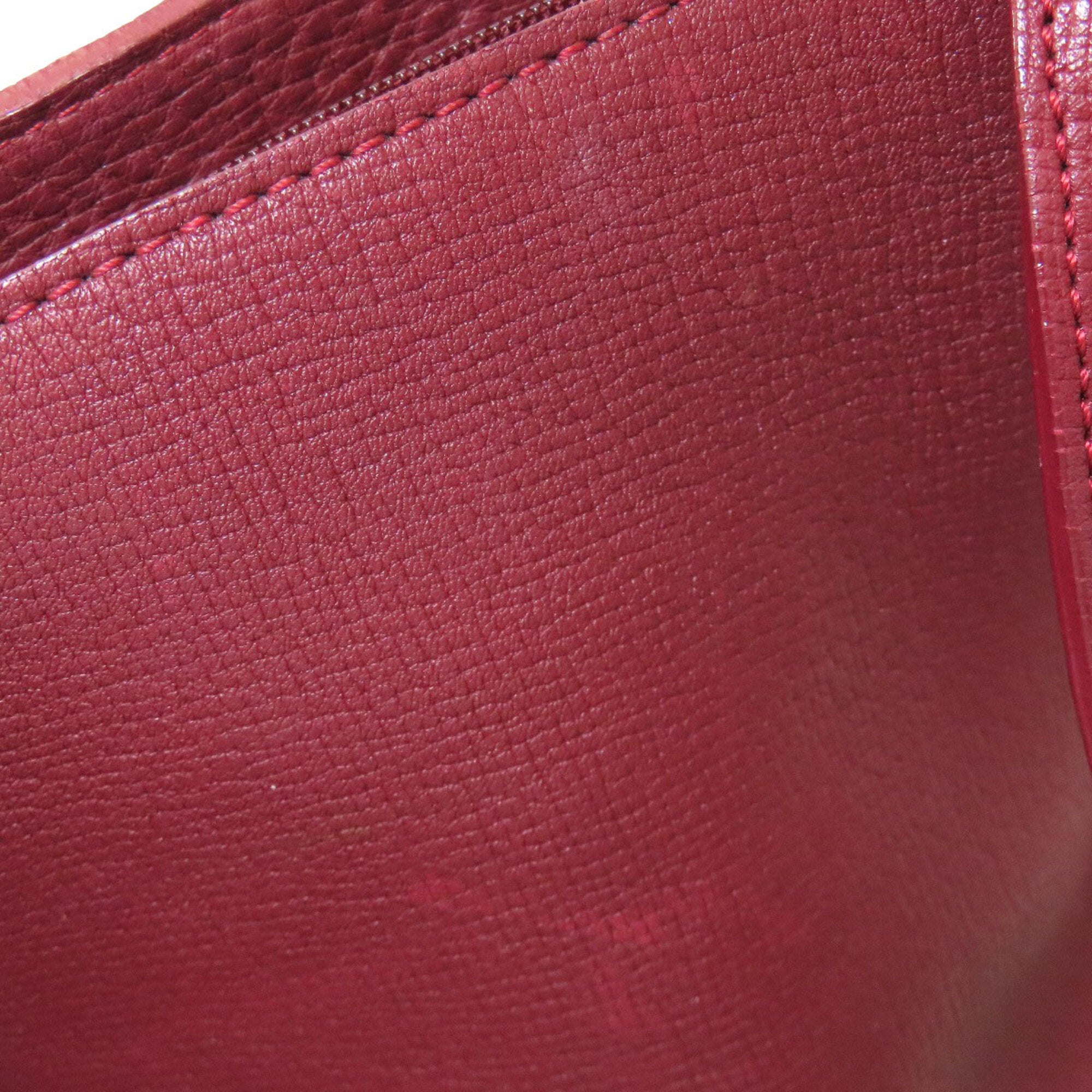 Longchamp Red Color Leather Shoulder Bag (Pre-Owned)