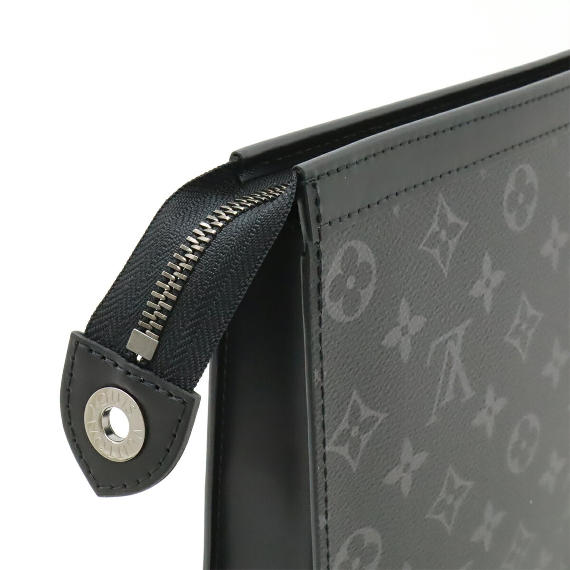 Louis Vuitton Monogram Eclipse Black Gray Monogram Eclipse Clutch Bag Pochette (Pre-Owned)