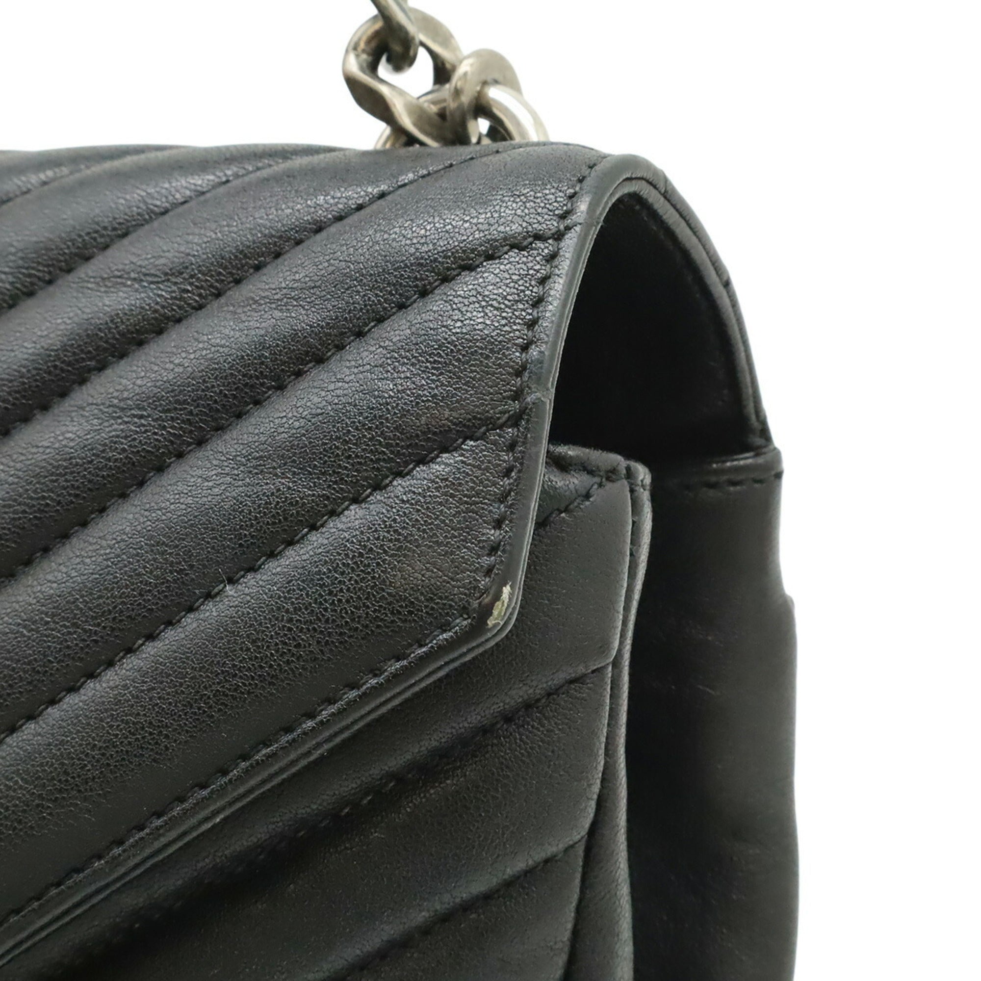 Yves Saint Laurent Black Leather Handbag Shoulder Bag (Pre-Owned)