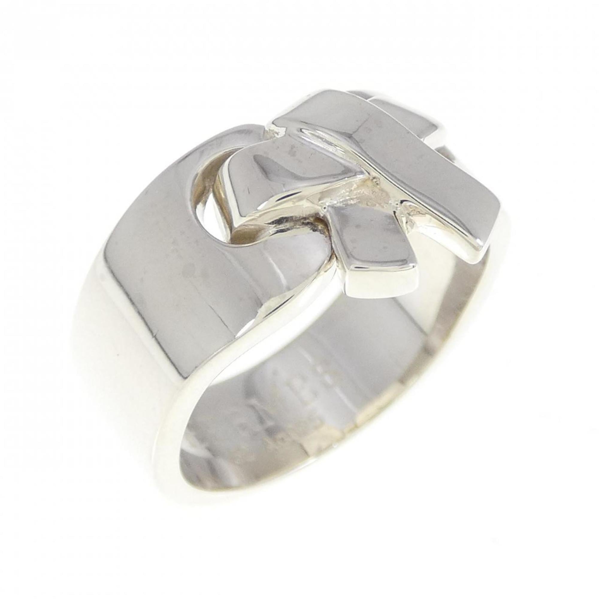 Hermes Silver Silver 925 Band Ring (Pre-Owned)