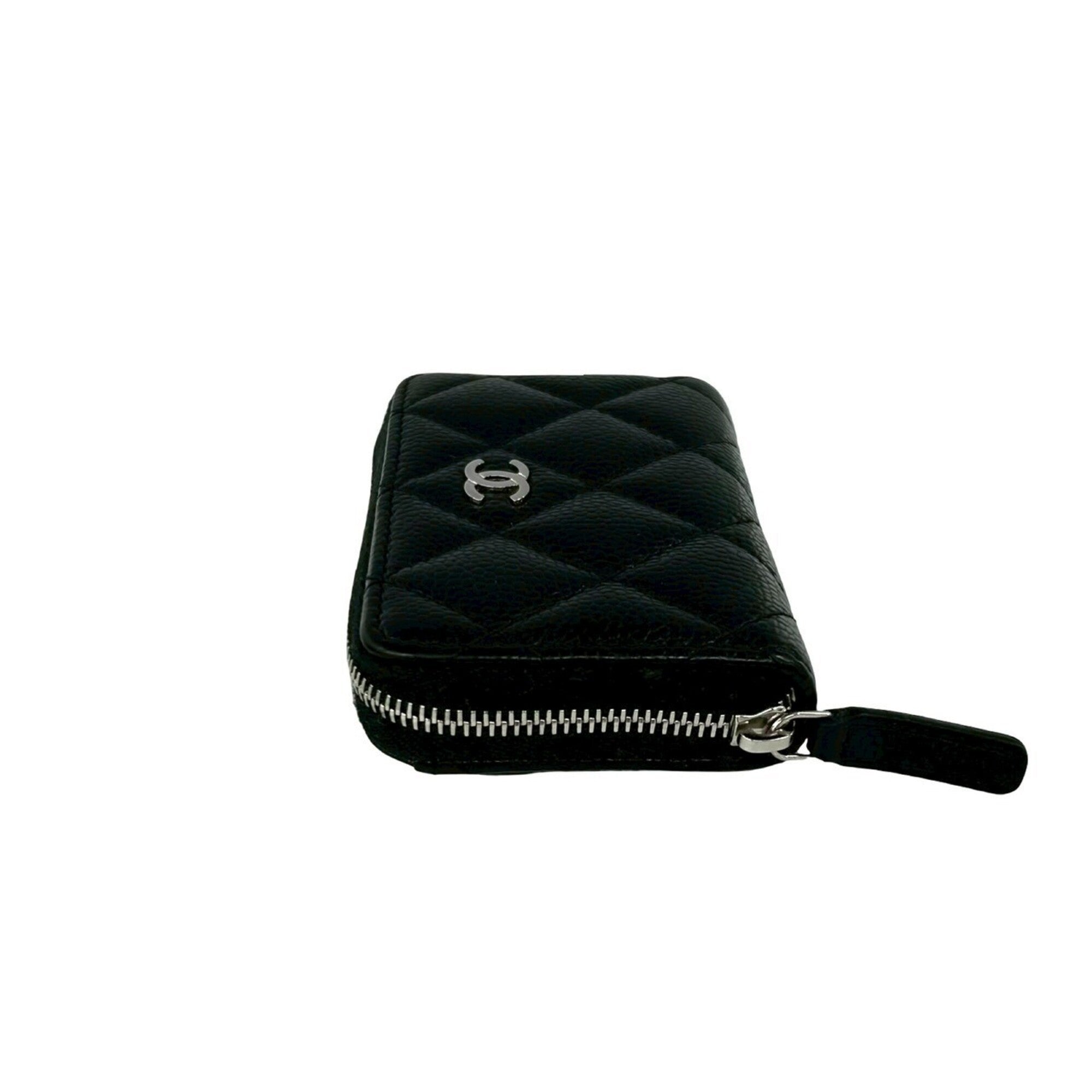 Chanel Black Grained Calfskin Coin Purse/Coin Case (Pre-Owned)