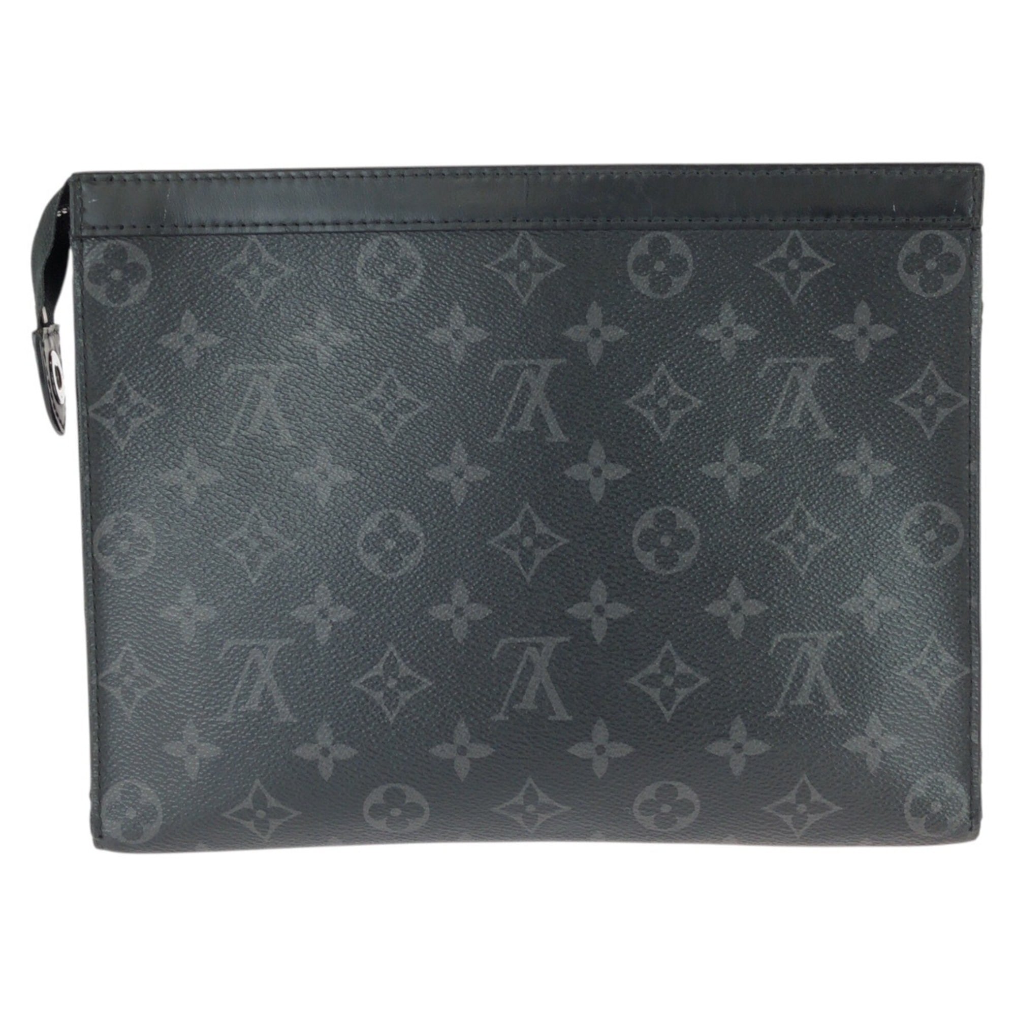 Louis Vuitton Black Monogram Eclipse Leather Clutch Bag Pochette (Pre-Owned)