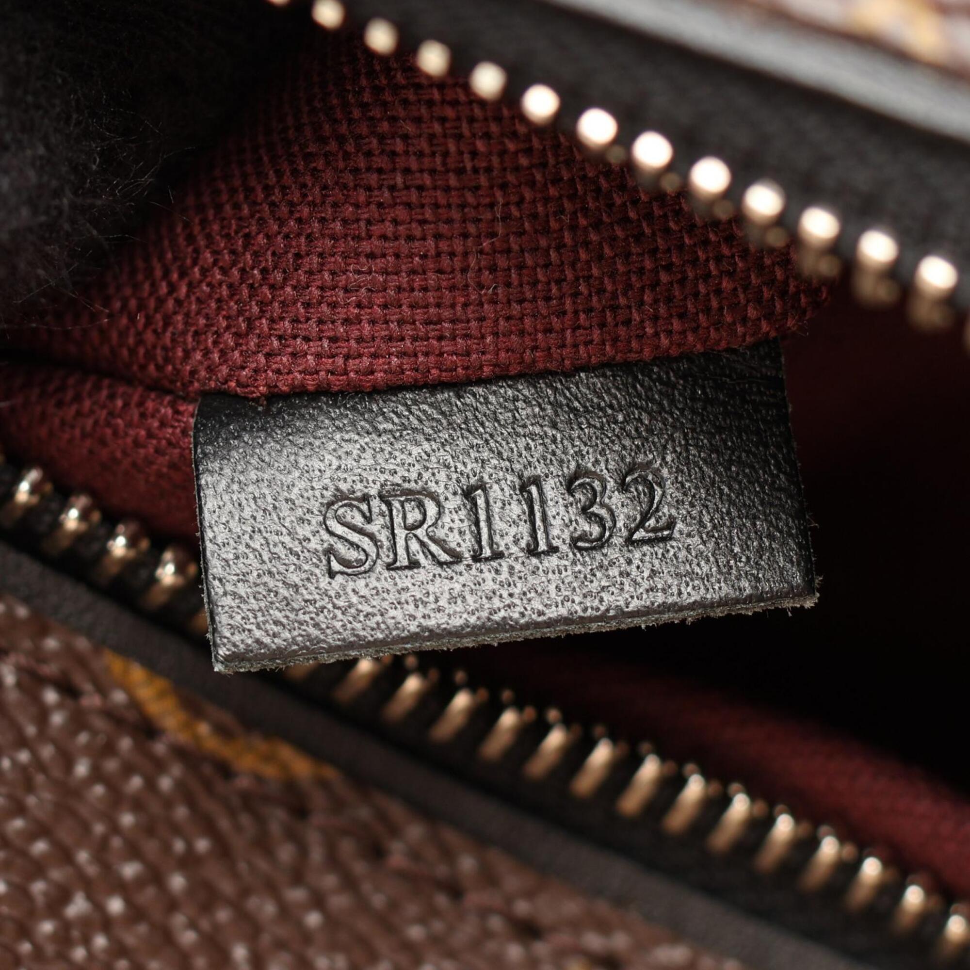 Louis Vuitton Black Brown Monogram Macassar Coated Canvas Leather Handbag Shoulder Bag (Pre-Owned)