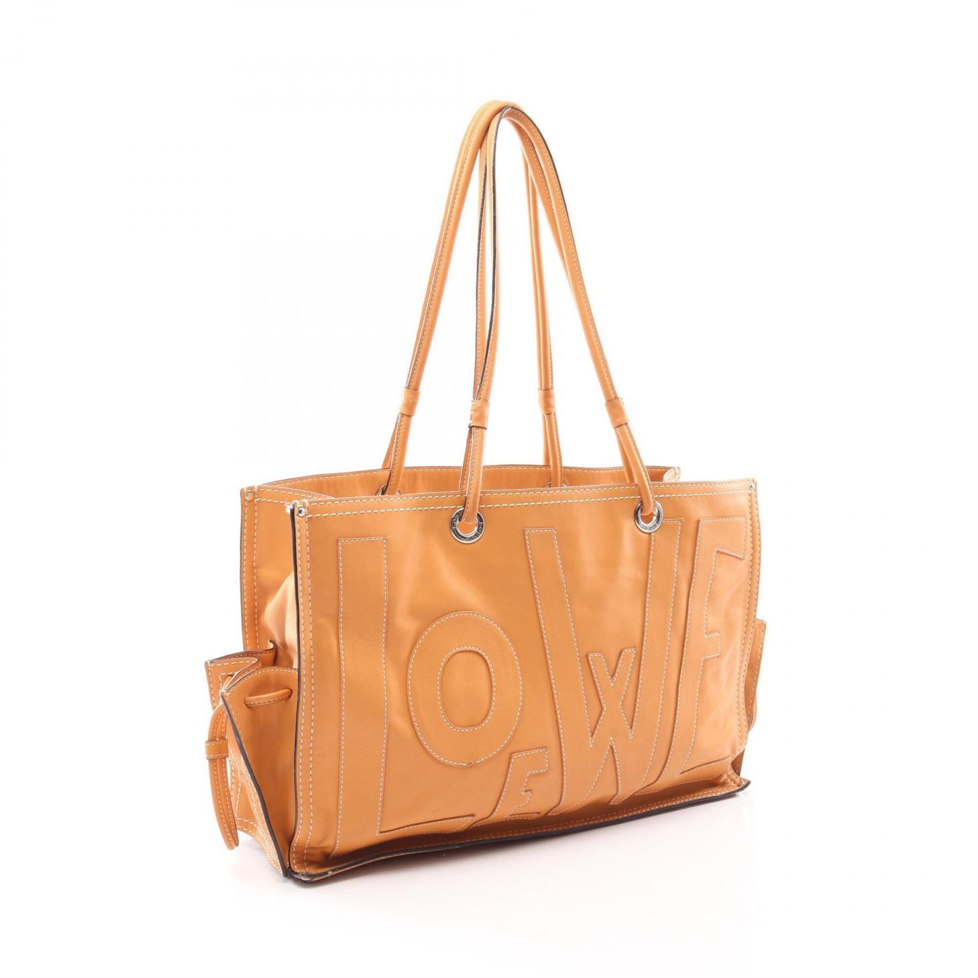 Loewe Brown Leather Handbag Tote Bag (Pre-Owned)