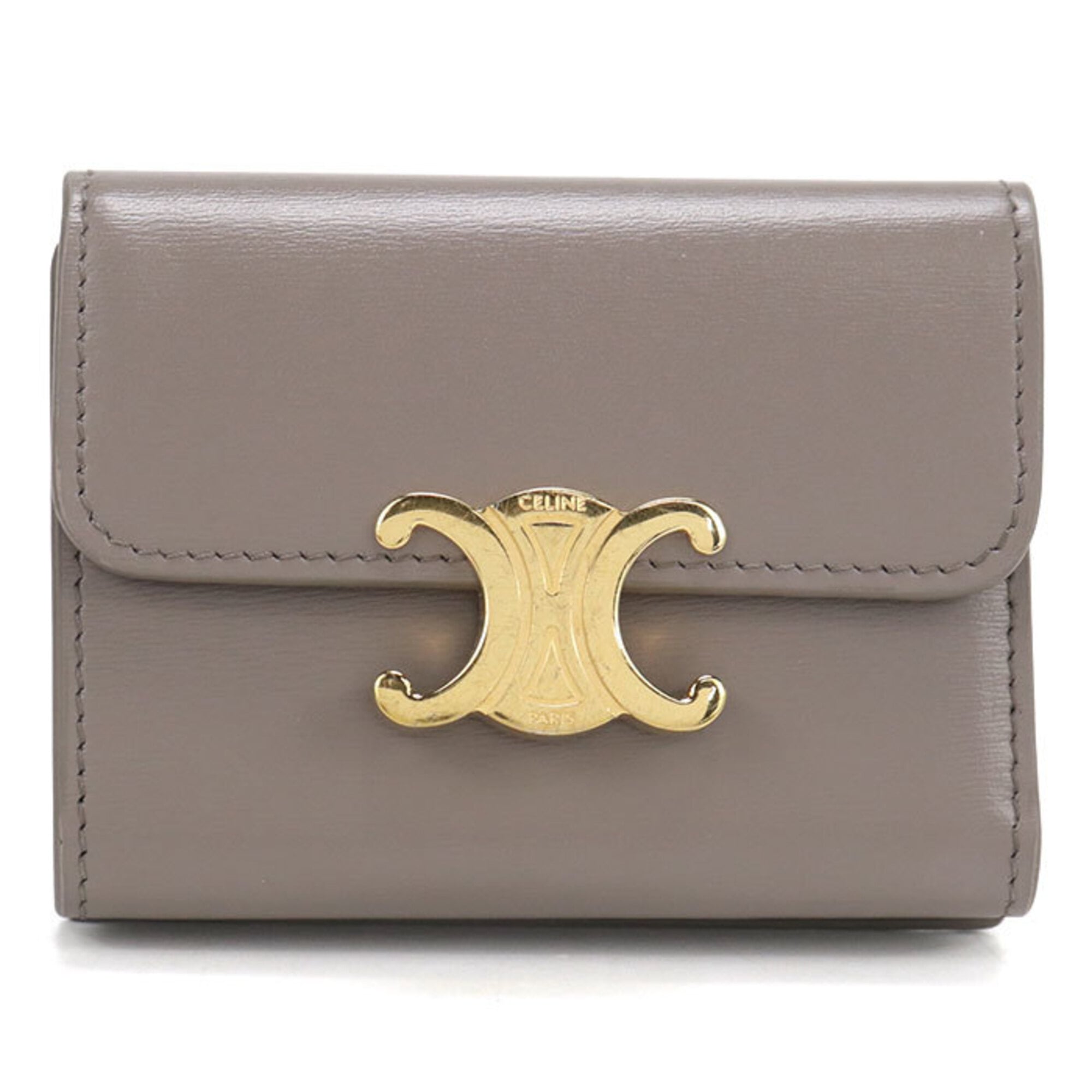 Celine Gray Leather Wallet (Tri-Fold) (Pre-Owned)