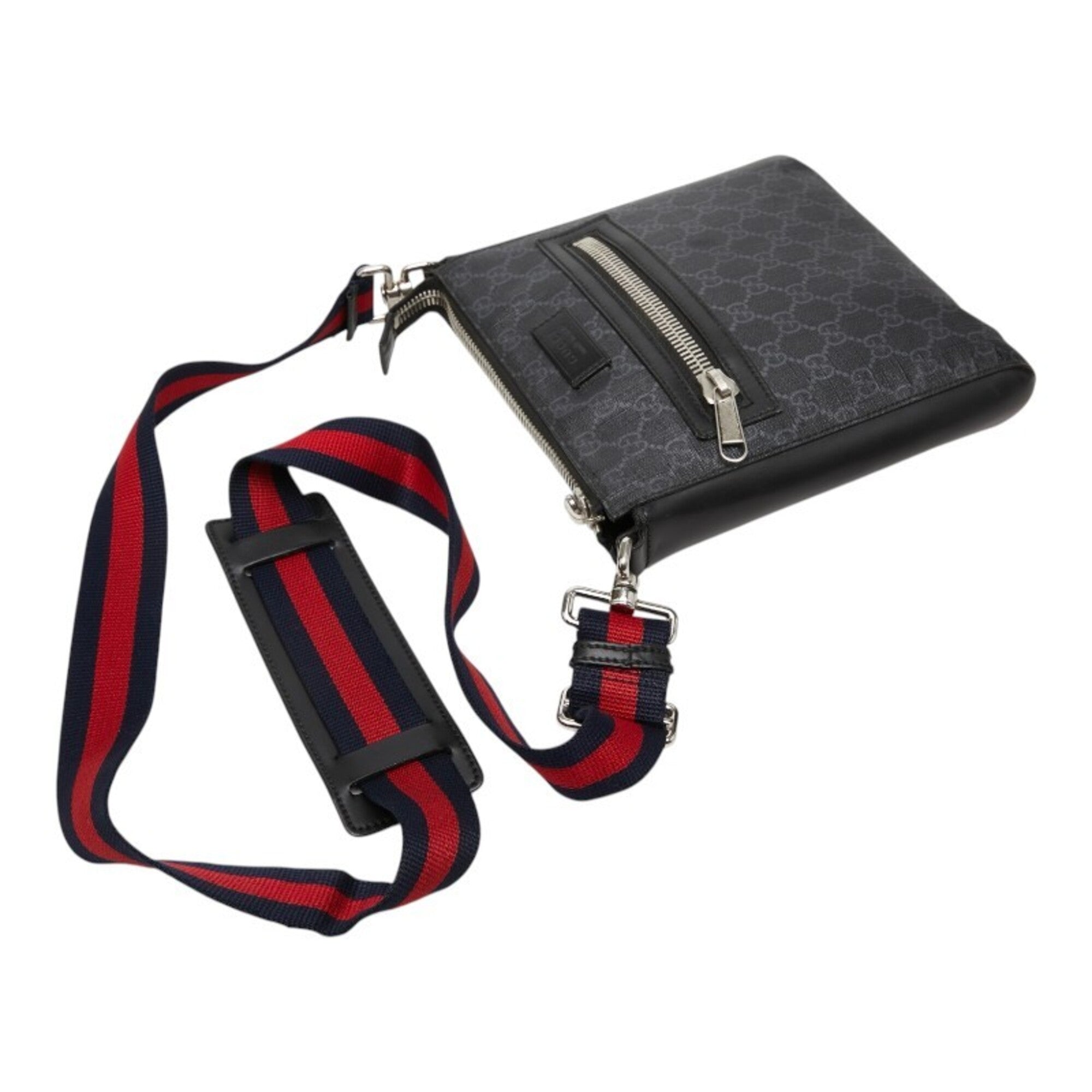 Gucci Sherry Line Black Pvc Leather Shoulder Bag (Pre-Owned)