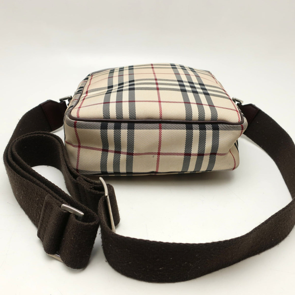 Burberry Nylon Canvas Leather Shoulder Bag (Pre-Owned)