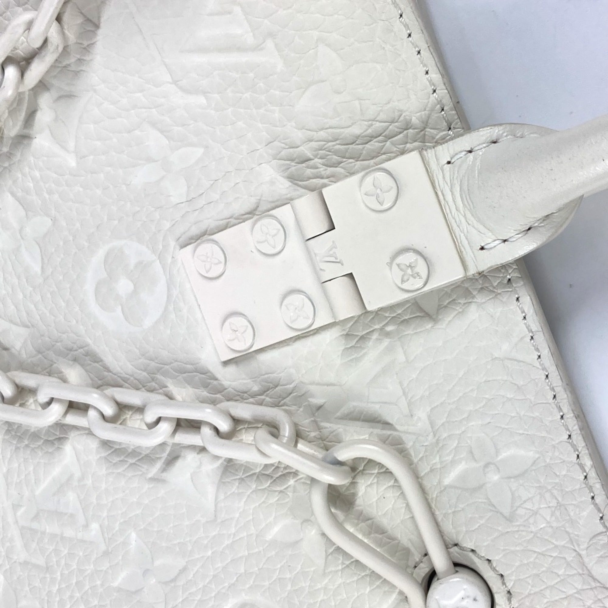 Louis Vuitton White Handbag Shoulder Bag Tote Bag (Pre-Owned)