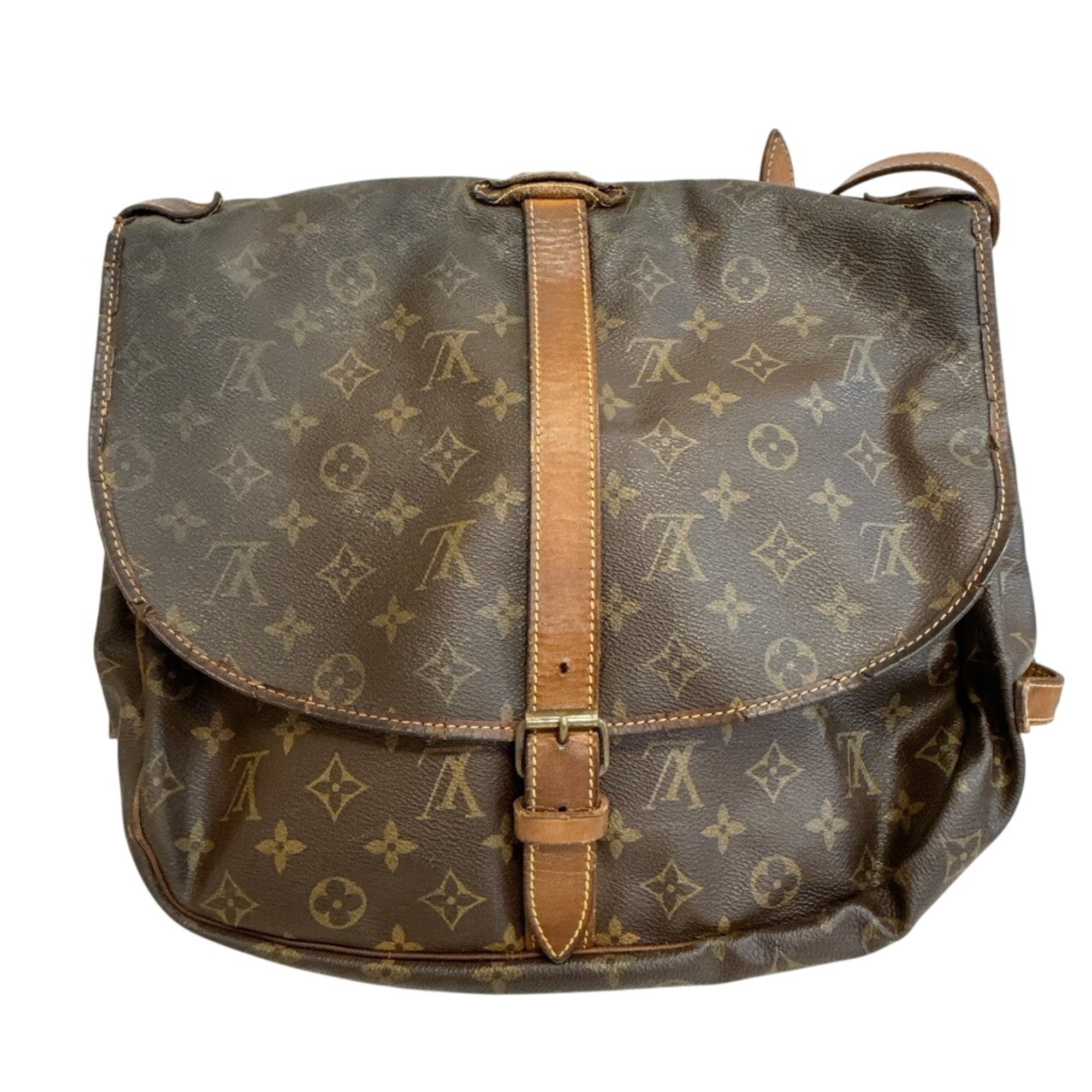 Louis Vuitton Brown Monogram Leather Shoulder Bag (Pre-Owned)