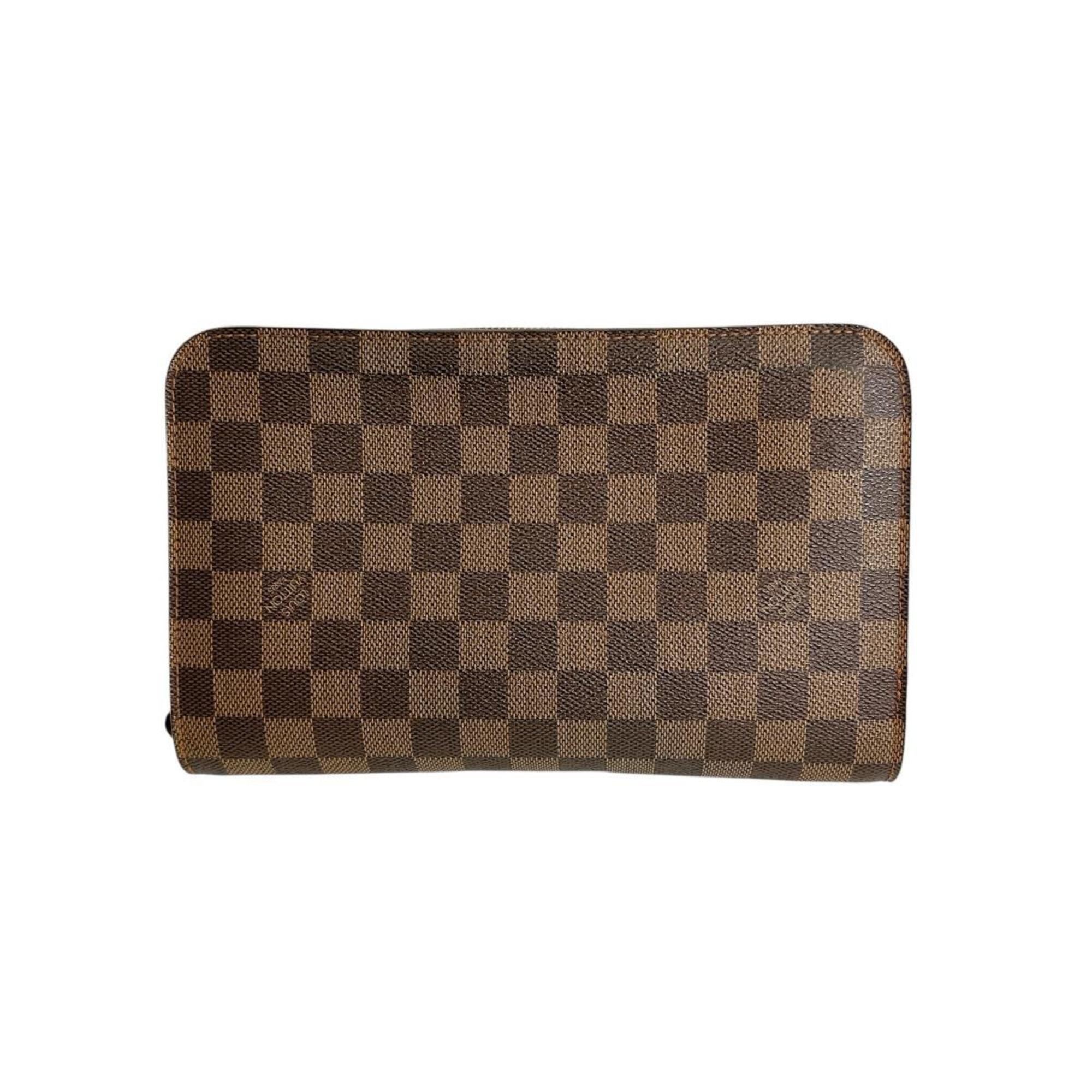 Louis Vuitton Brown Damier Canvas Clutch Bag (Pre-Owned)