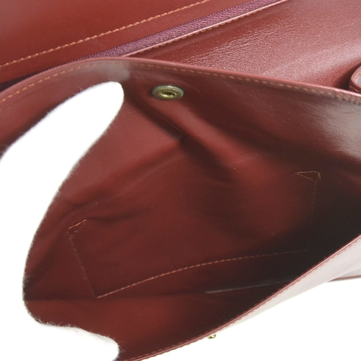 Cartier Burgundy Leather Clutch Bag (Pre-Owned)