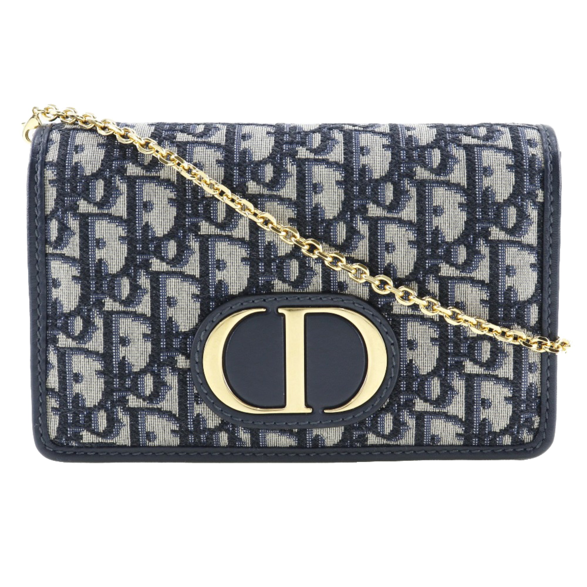 Christian Dior Navy Canvas Leather Shoulder Bag (Pre-Owned)