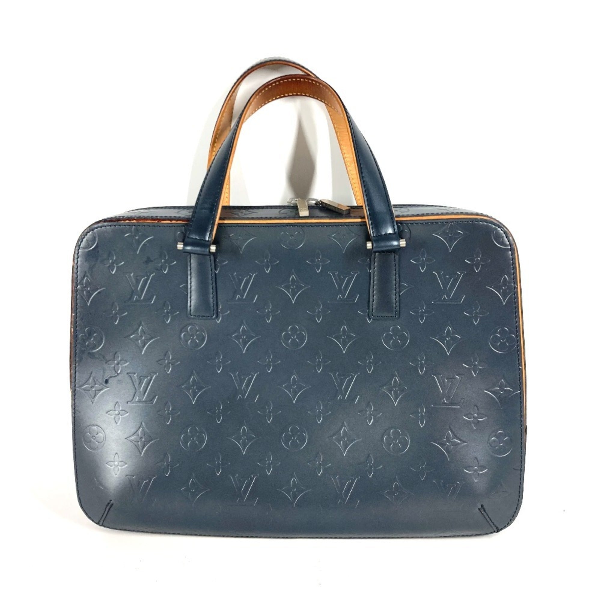 Louis Vuitton Navy Monogram Mat Shoulder Bag Tote Bag (Pre-Owned)