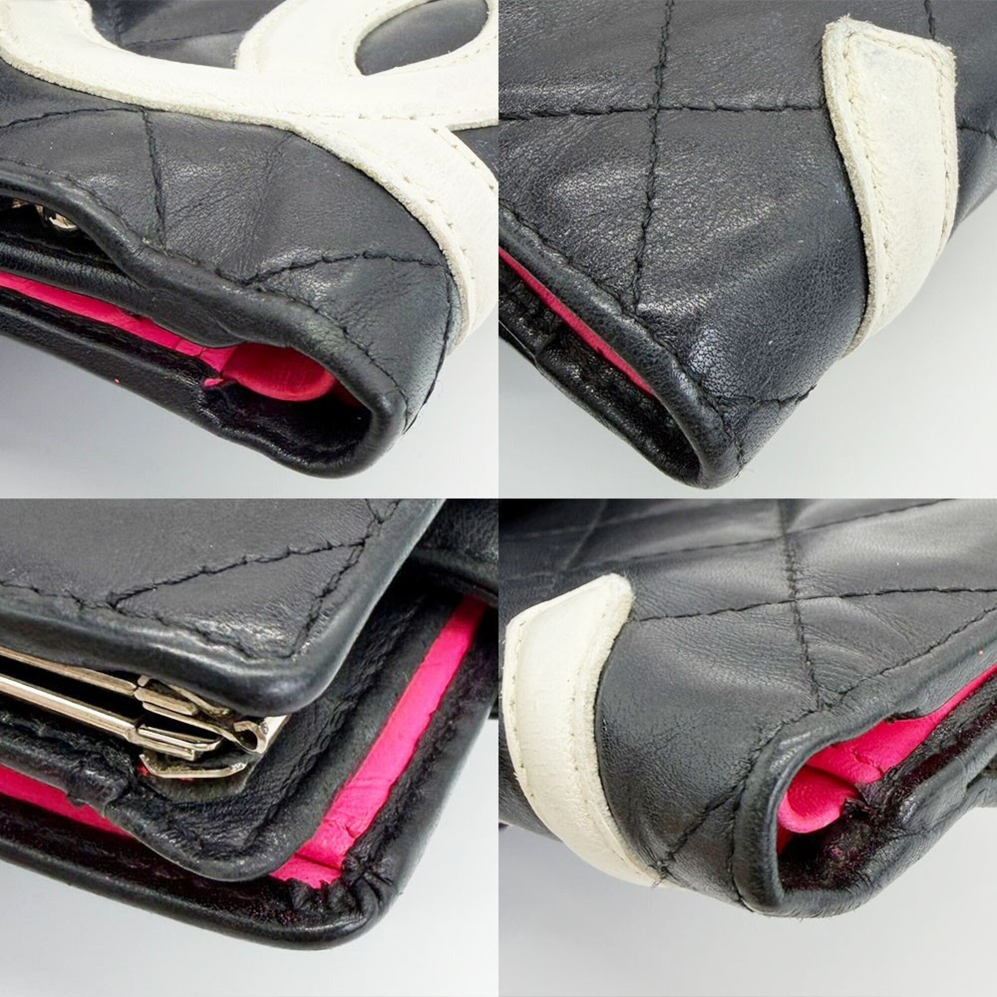 Chanel Black White Cambon Ligne Wallet (Bi-Fold) (Pre-Owned)
