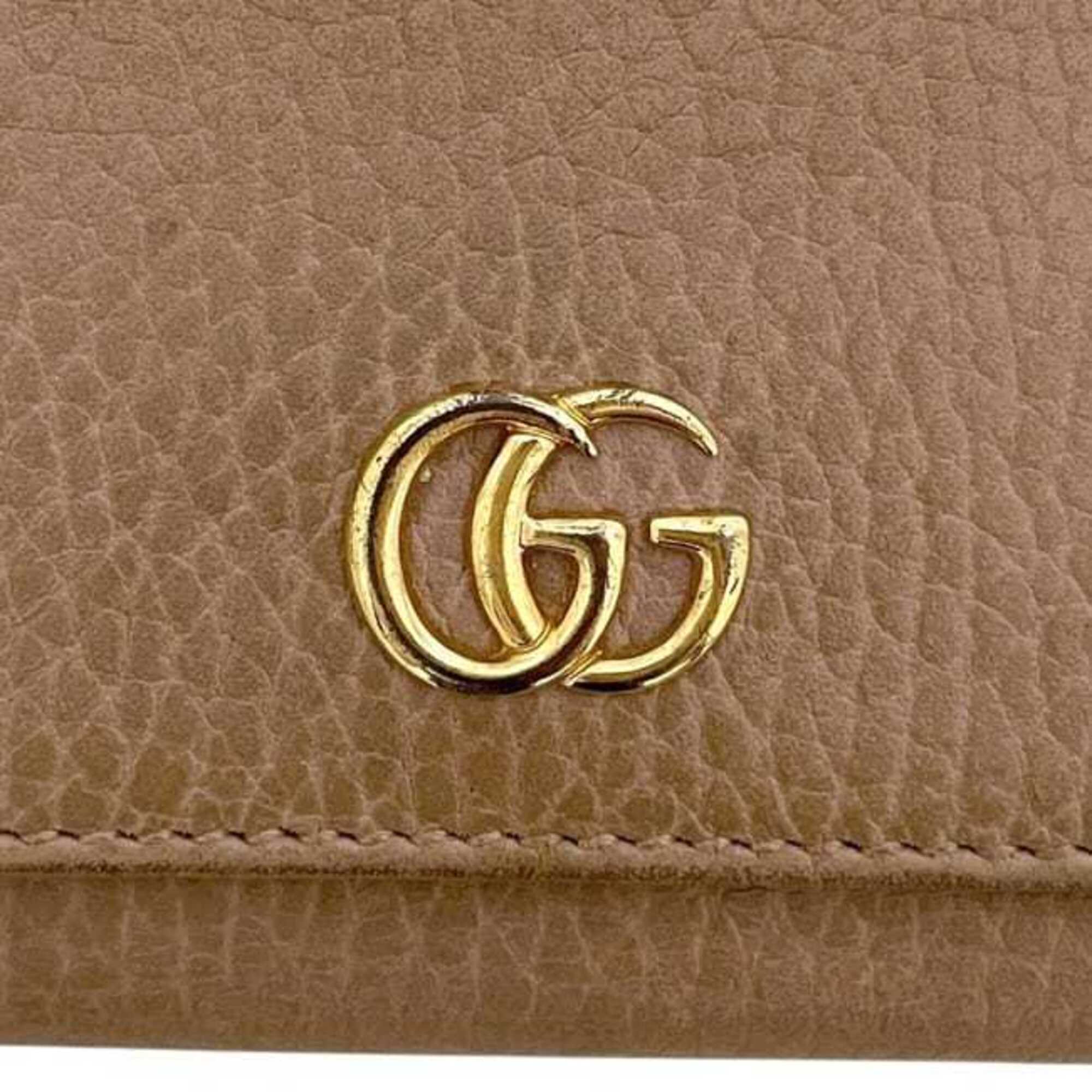 Gucci Beige Leather Wallet (Tri-Fold) (Pre-Owned)