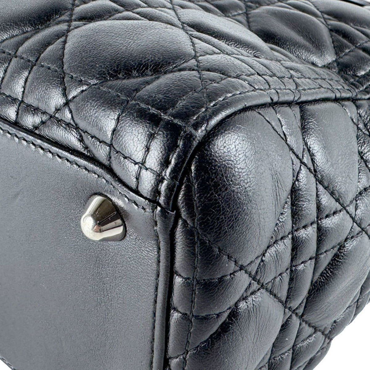 Christian Dior Black Leather Handbag Shoulder Bag (Pre-Owned)