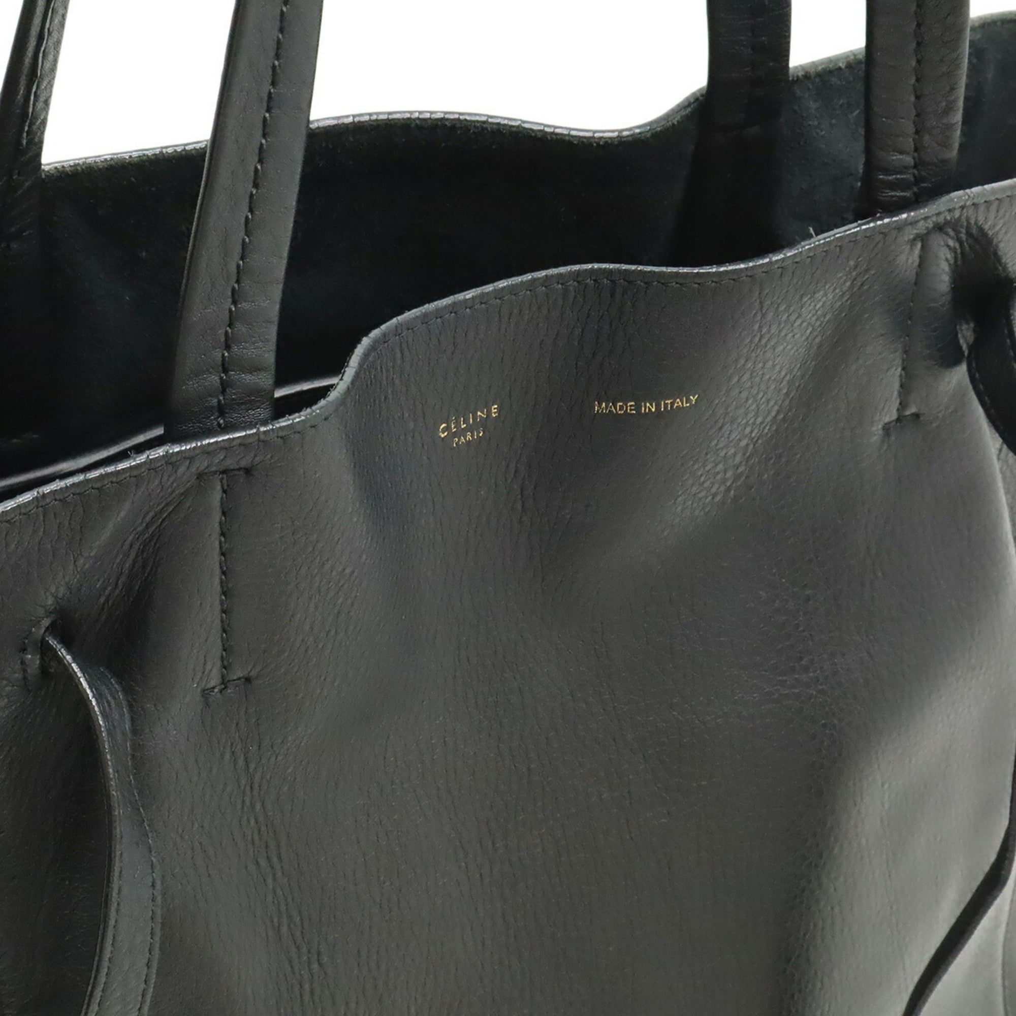 Celine Black Leather Shoulder Bag Tote Bag (Pre-Owned)