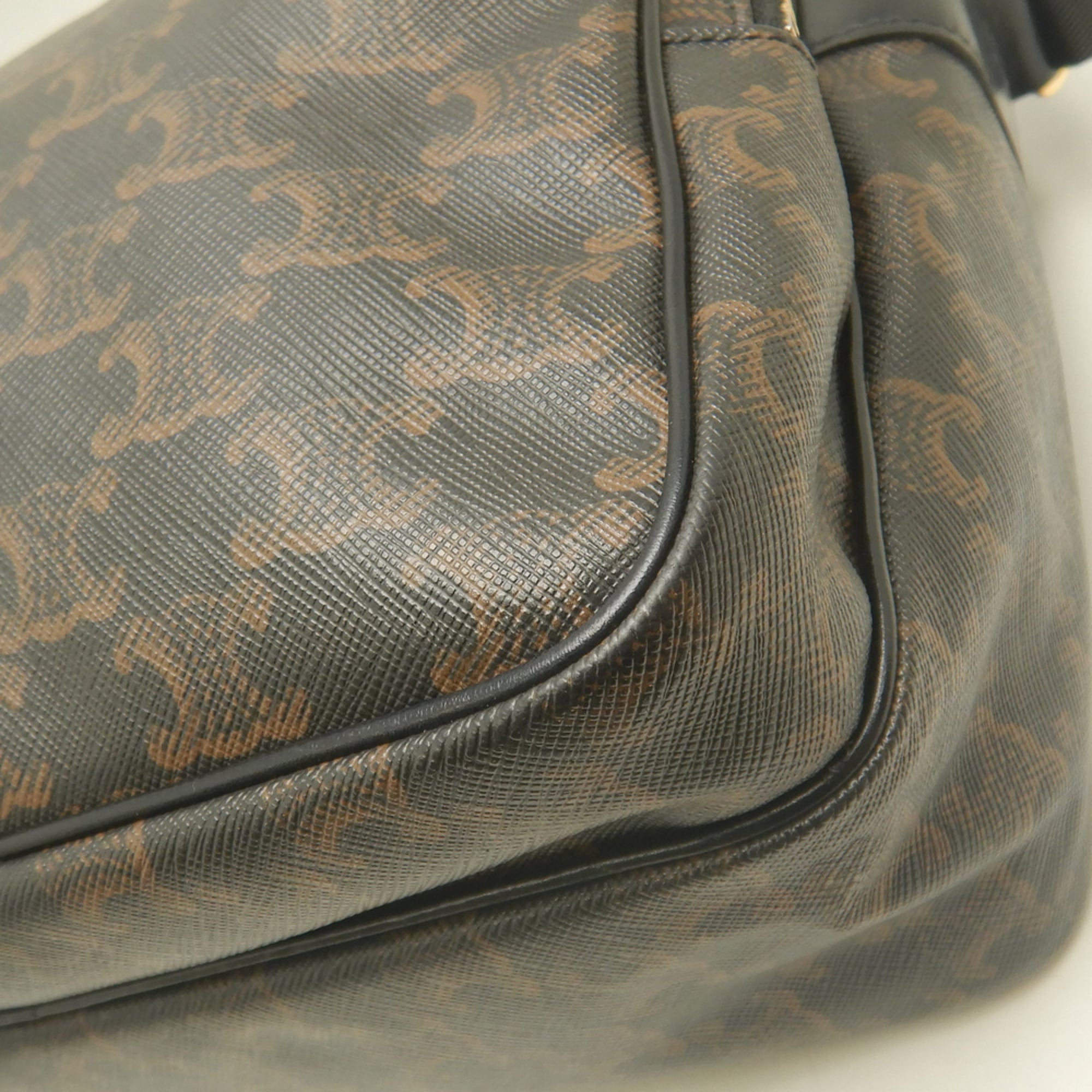 Celine Dark Brown Coated Canvas Messenger Bag Shoulder Bag (Pre-Owned)
