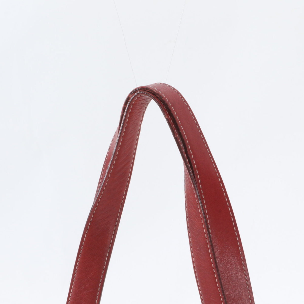 Coach Beige Red Color Leather Canvas Handbag Shoulder Bag Tote Bag (Pre-Owned)