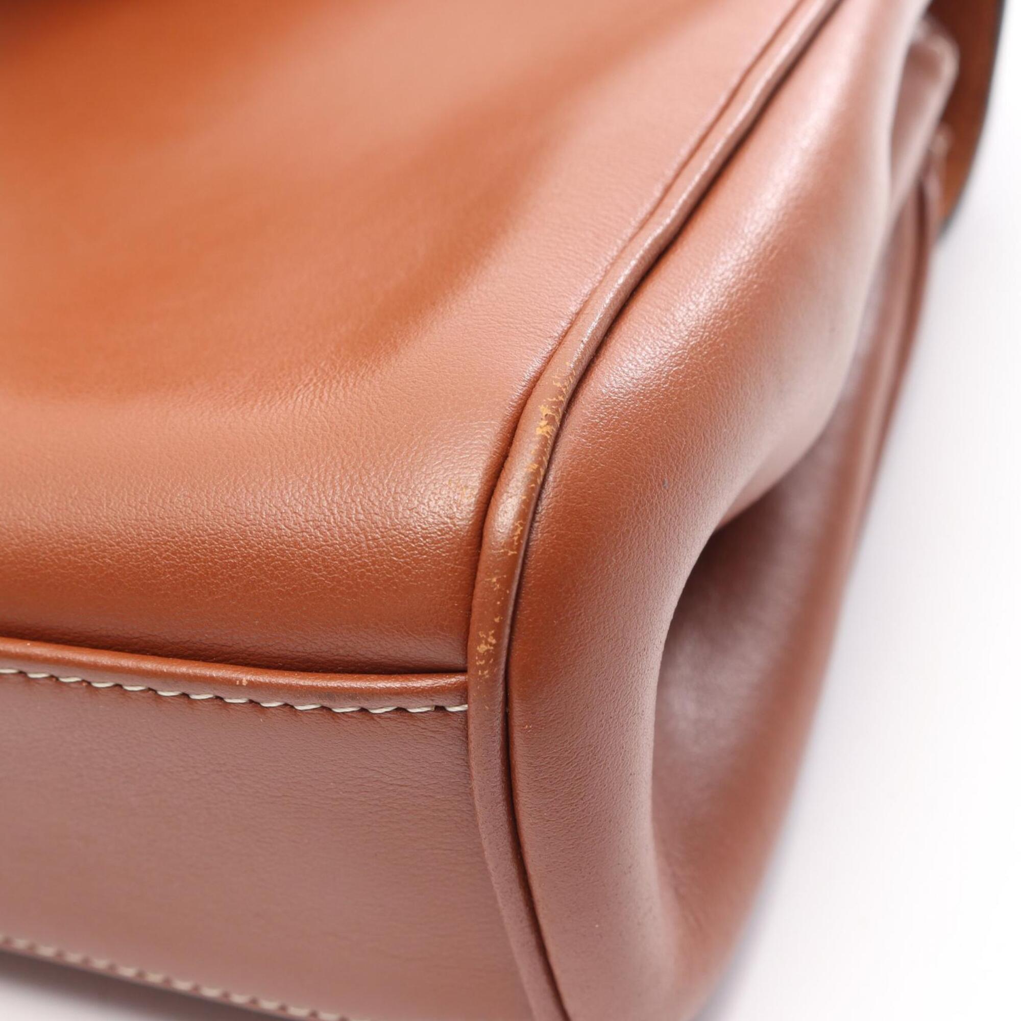 Celine Brown Leather Handbag Shoulder Bag (Pre-Owned)