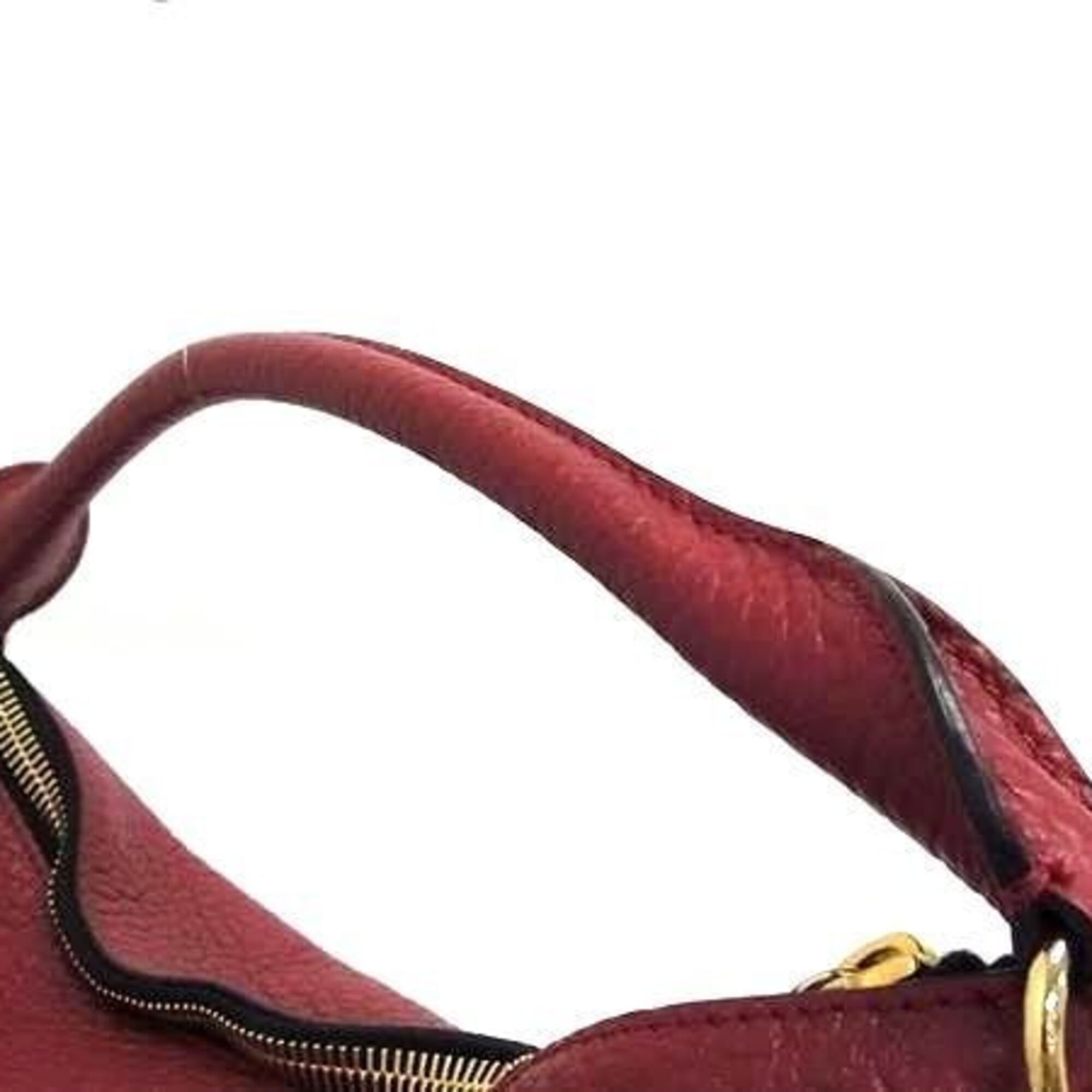 Burberry Red Color Leather Handbag Shoulder Bag (Pre-Owned)