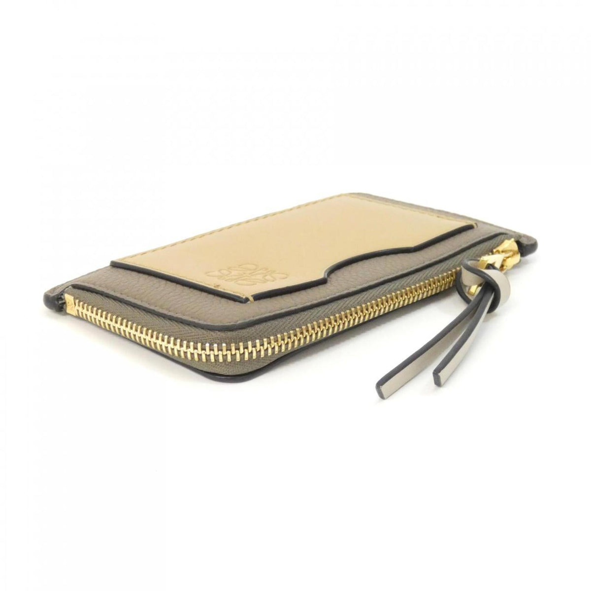 Loewe Gold Beige Leather Coin Purse/Coin Case (Pre-Owned)