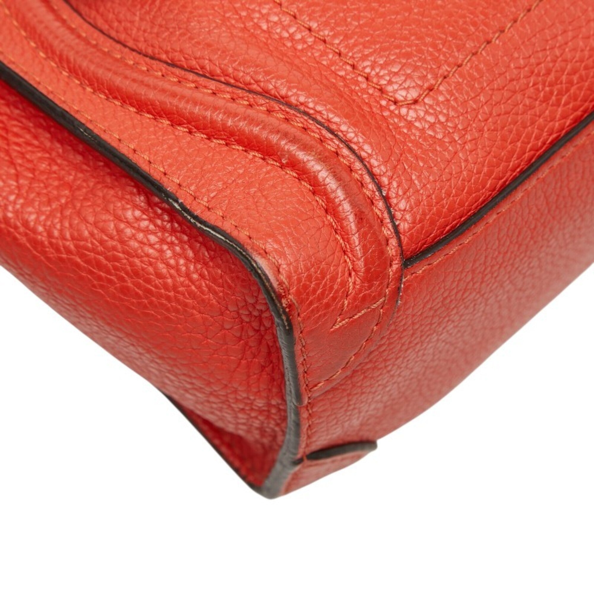 Celine Red Color Leather Handbag Shoulder Bag (Pre-Owned)