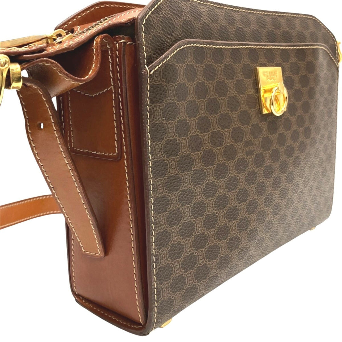 Celine Brown Leather Pvc Shoulder Bag (Pre-Owned)