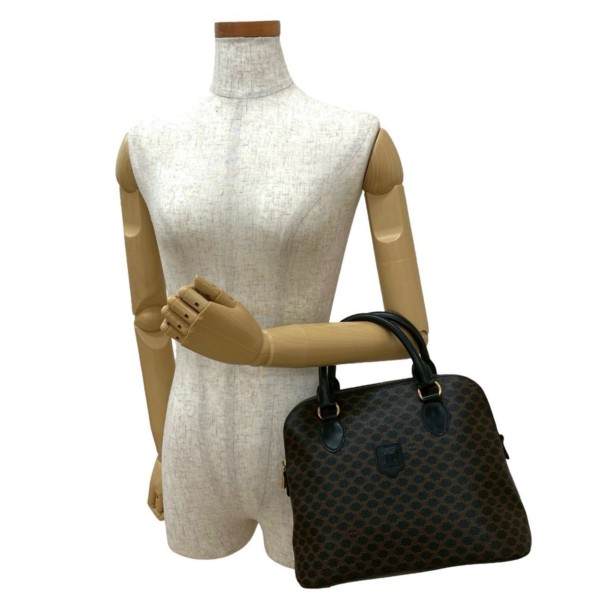 Celine Black Brown Leather Pvc Handbag Tote Bag (Pre-Owned)