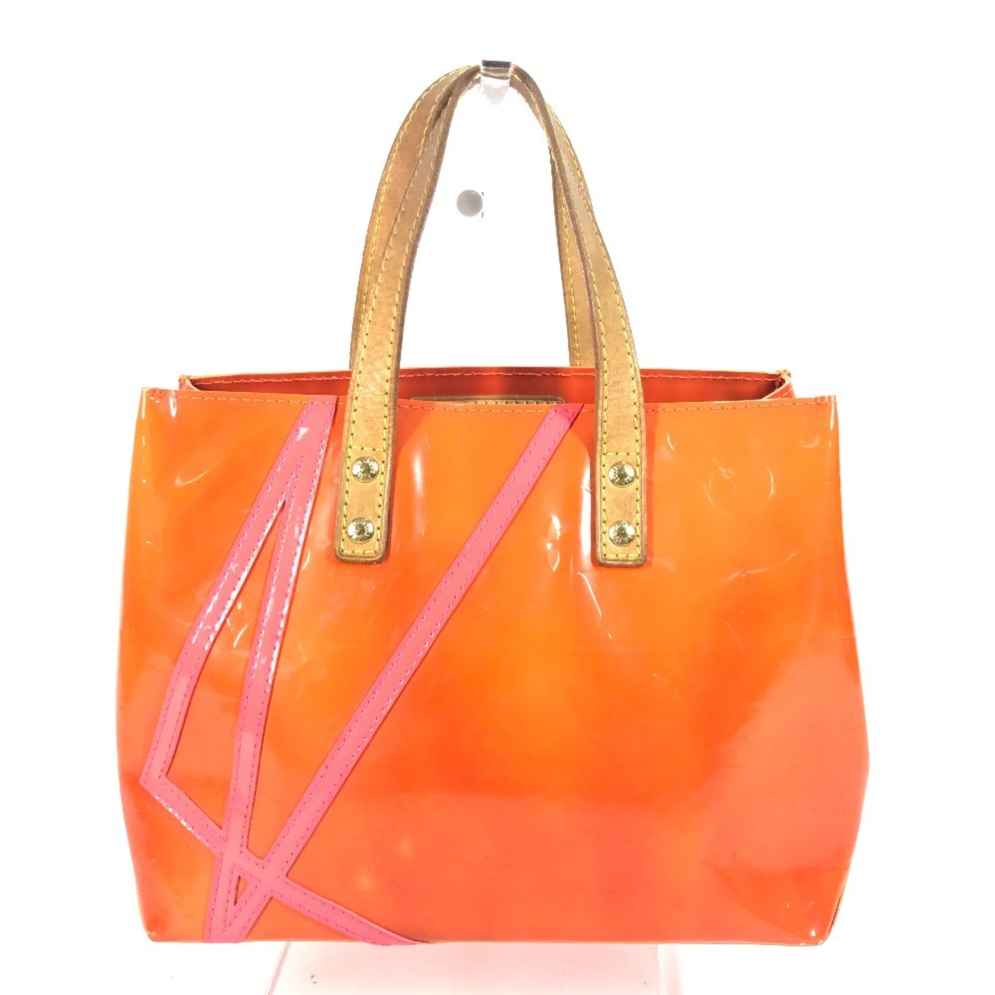 Louis Vuitton Orange Monogram Vernis Handbag Tote Bag (Pre-Owned)