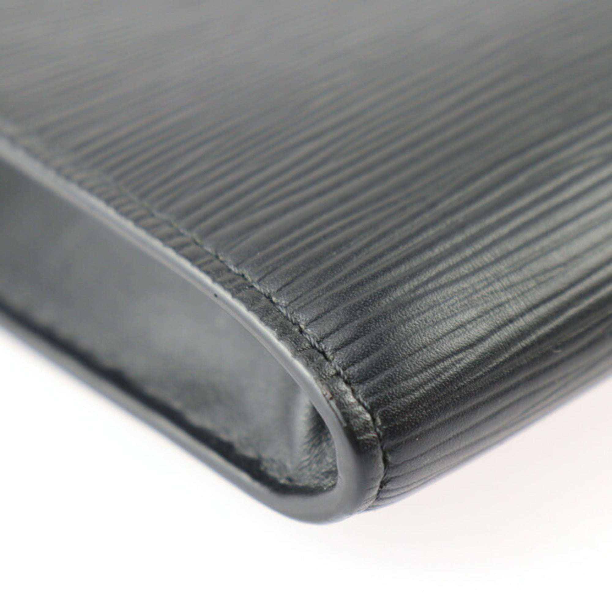 Louis Vuitton Black Yellow Epi Leather Clutch Bag Handbag Pochette Pouch (Pre-Owned)