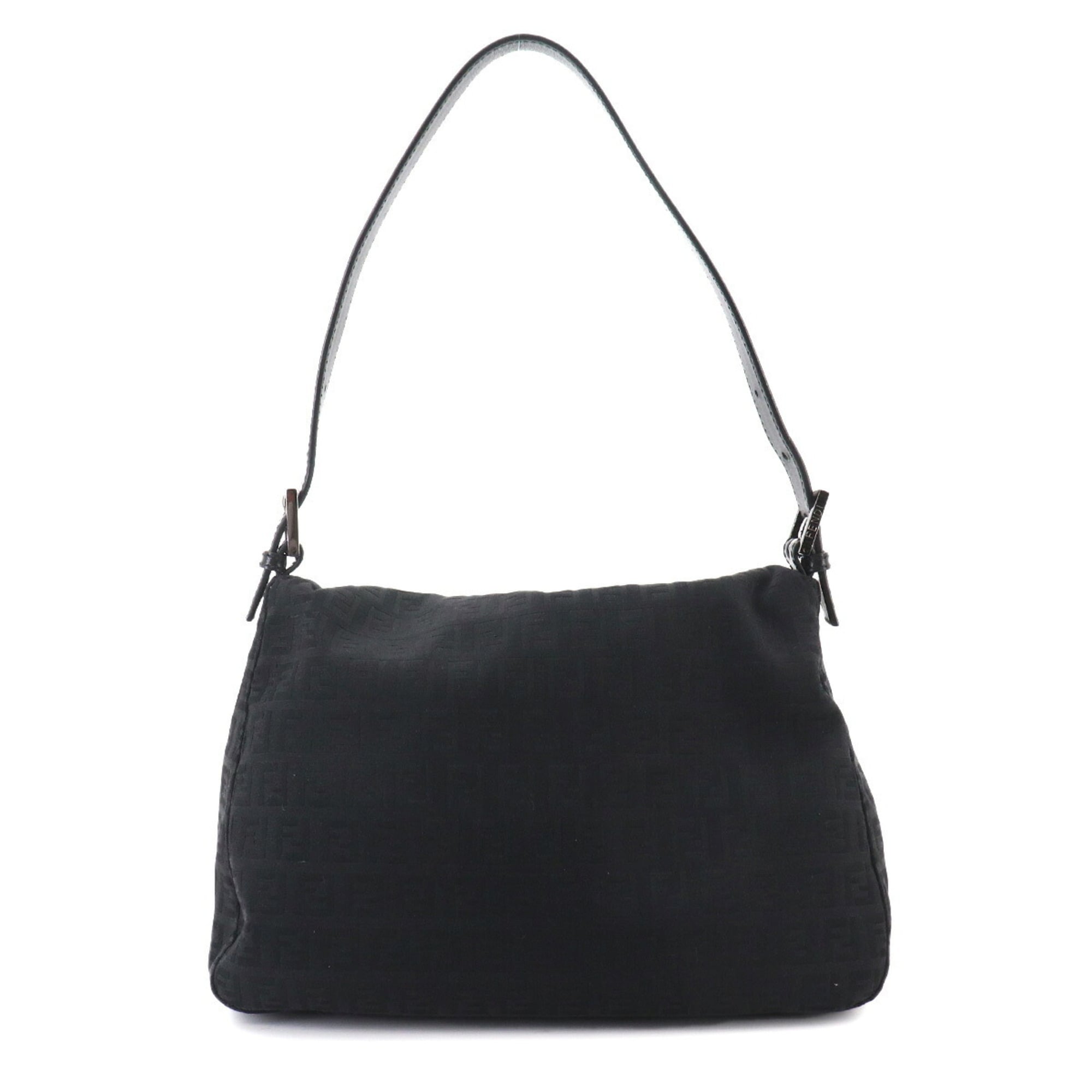 Fendi Black Canvas Leather Handbag Shoulder Bag (Pre-Owned)