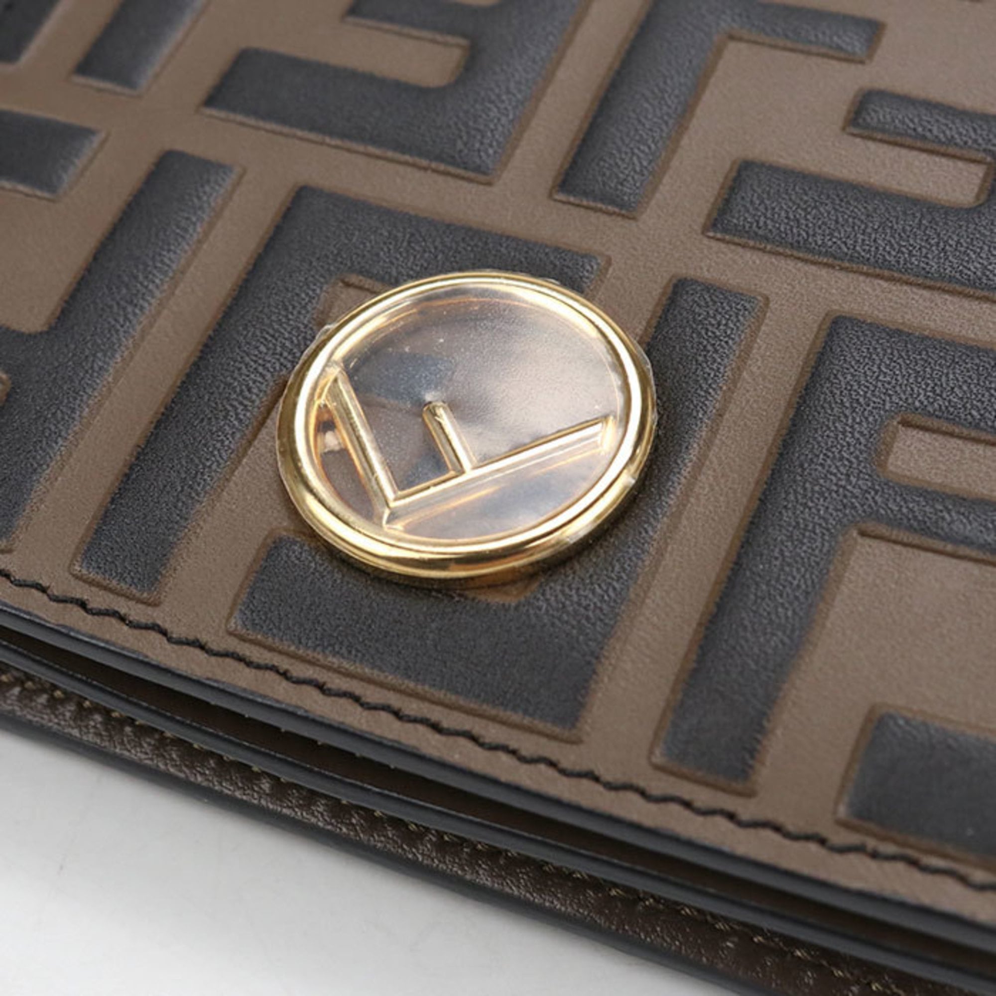 Fendi Zucca Brown Leather Wallet (Bi-Fold) (Pre-Owned)
