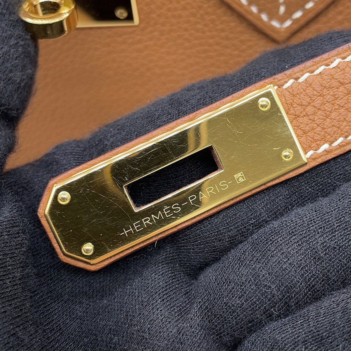 Hermes Birkin Gold Togo Leather Handbag (Pre-Owned)