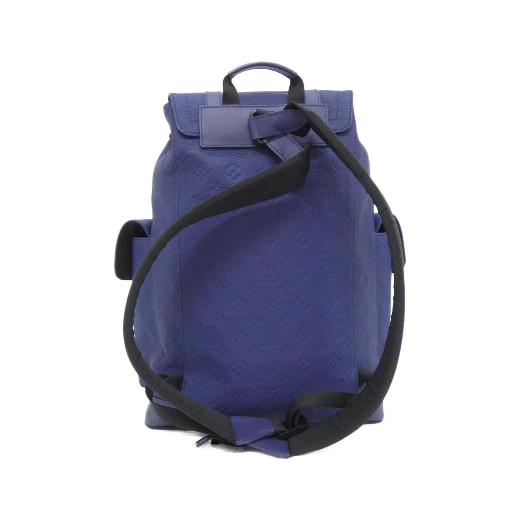 Louis Vuitton Black Blue Leather Backpack (Pre-Owned)