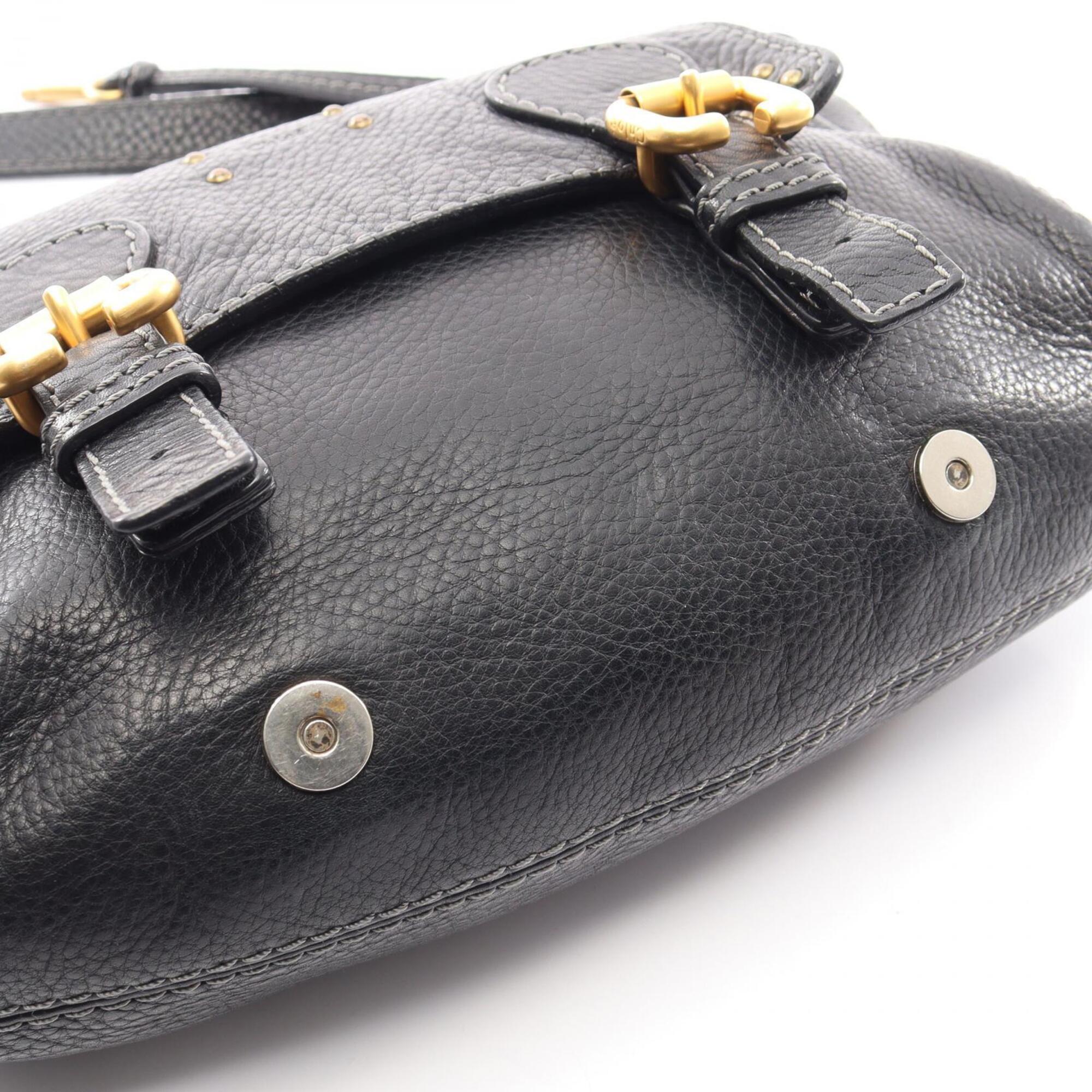Chloé Black Leather Handbag Shoulder Bag (Pre-Owned)