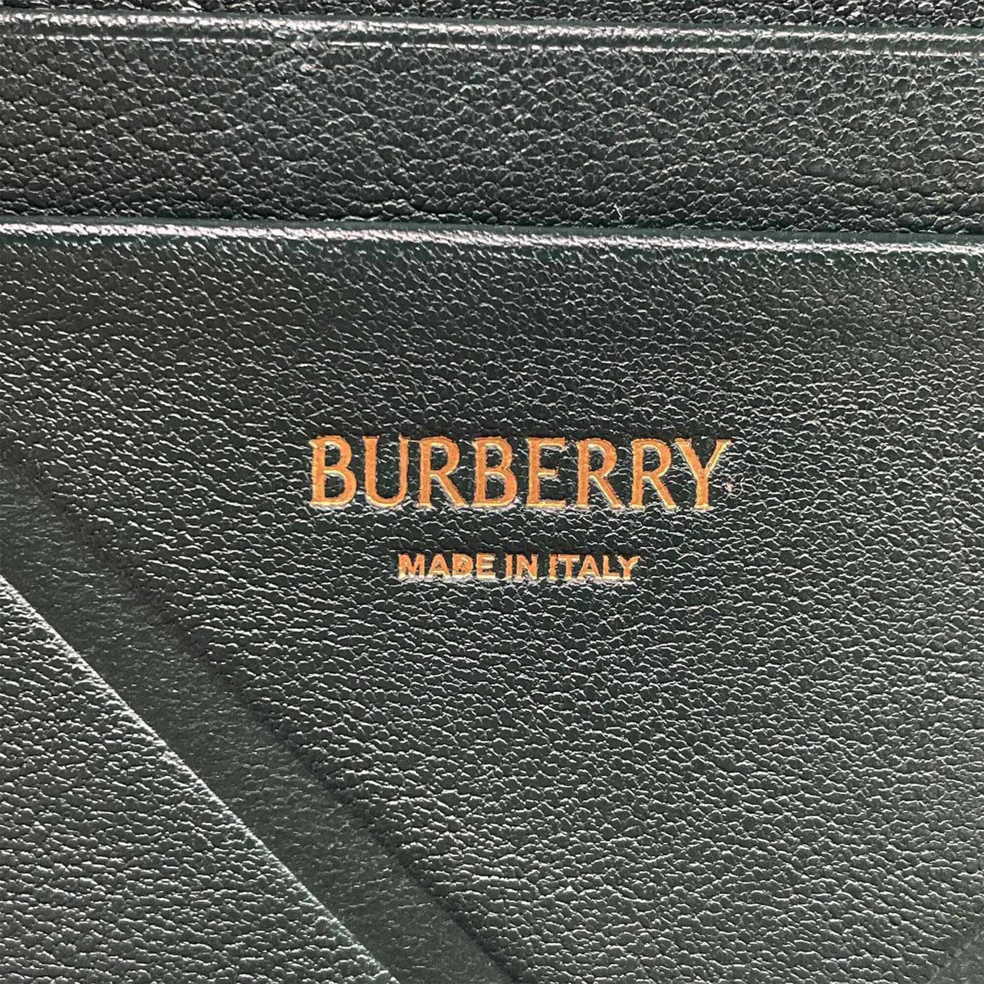 Burberry Black Leather Metal Wallet (Tri-Fold) (Pre-Owned)