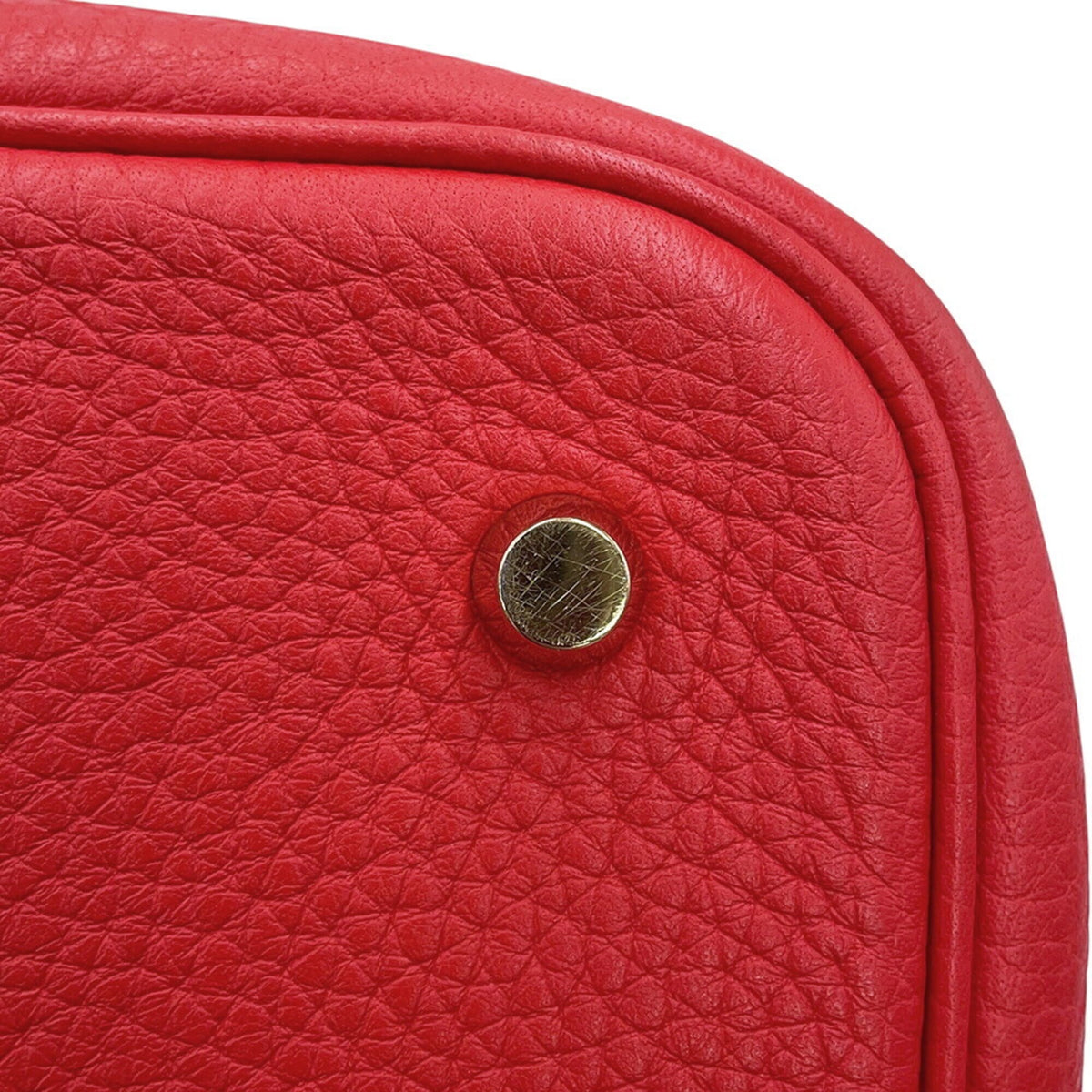 Hermes Picotin Rouge Casaque Taurillon Clemence Leather Handbag Tote Bag (Pre-Owned)