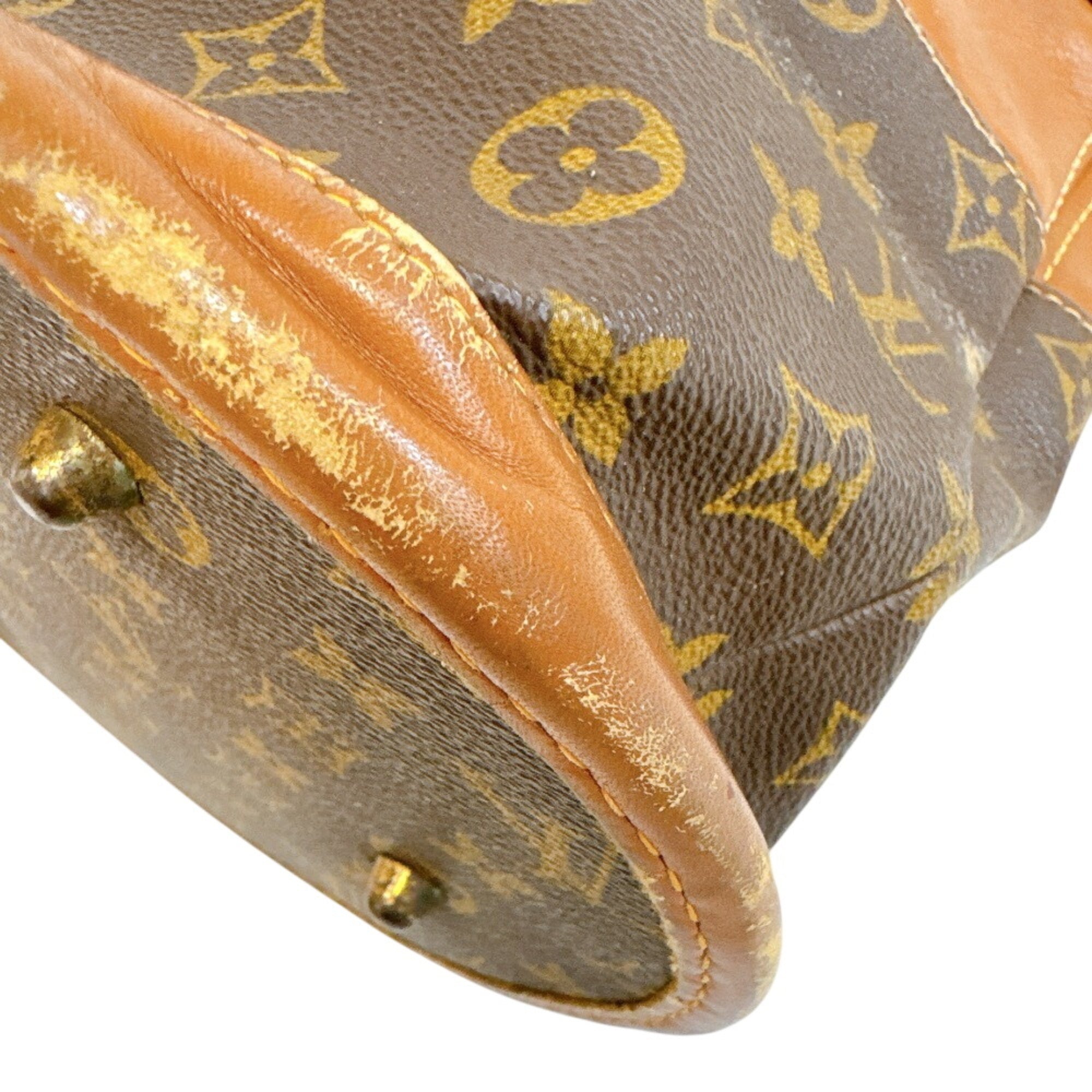 Louis Vuitton Brown Monogram Leather Handbag Pouch Tote Bag (Pre-Owned)