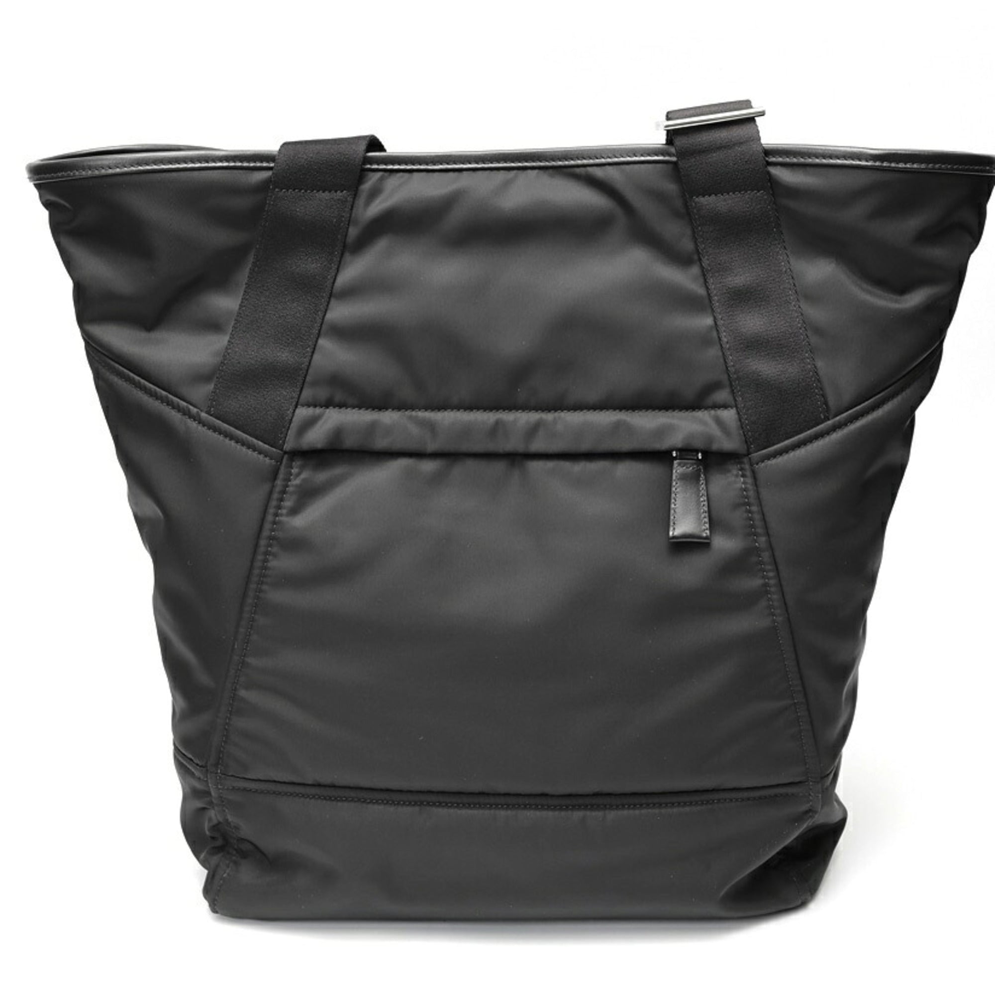 Prada Black Nylon Leather Tote Bag (Pre-Owned)