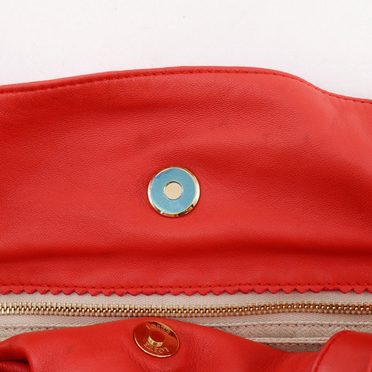 Loewe Flamenco Red Color Leather Shoulder Bag (Pre-Owned)