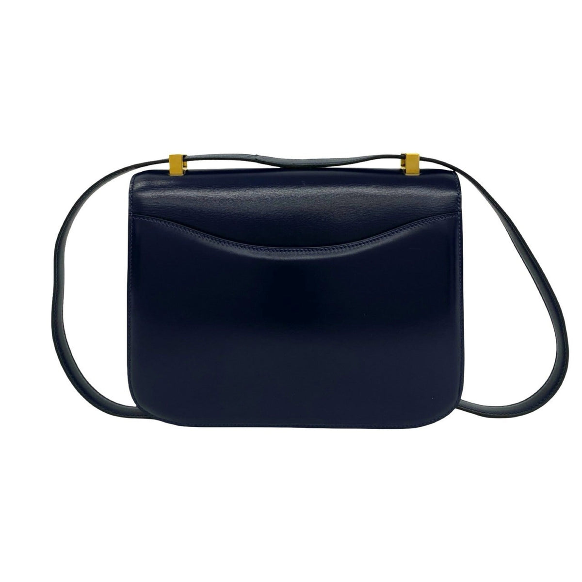 Hermes Navy Box Calf Leather Pochette Shoulder Bag (Pre-Owned)