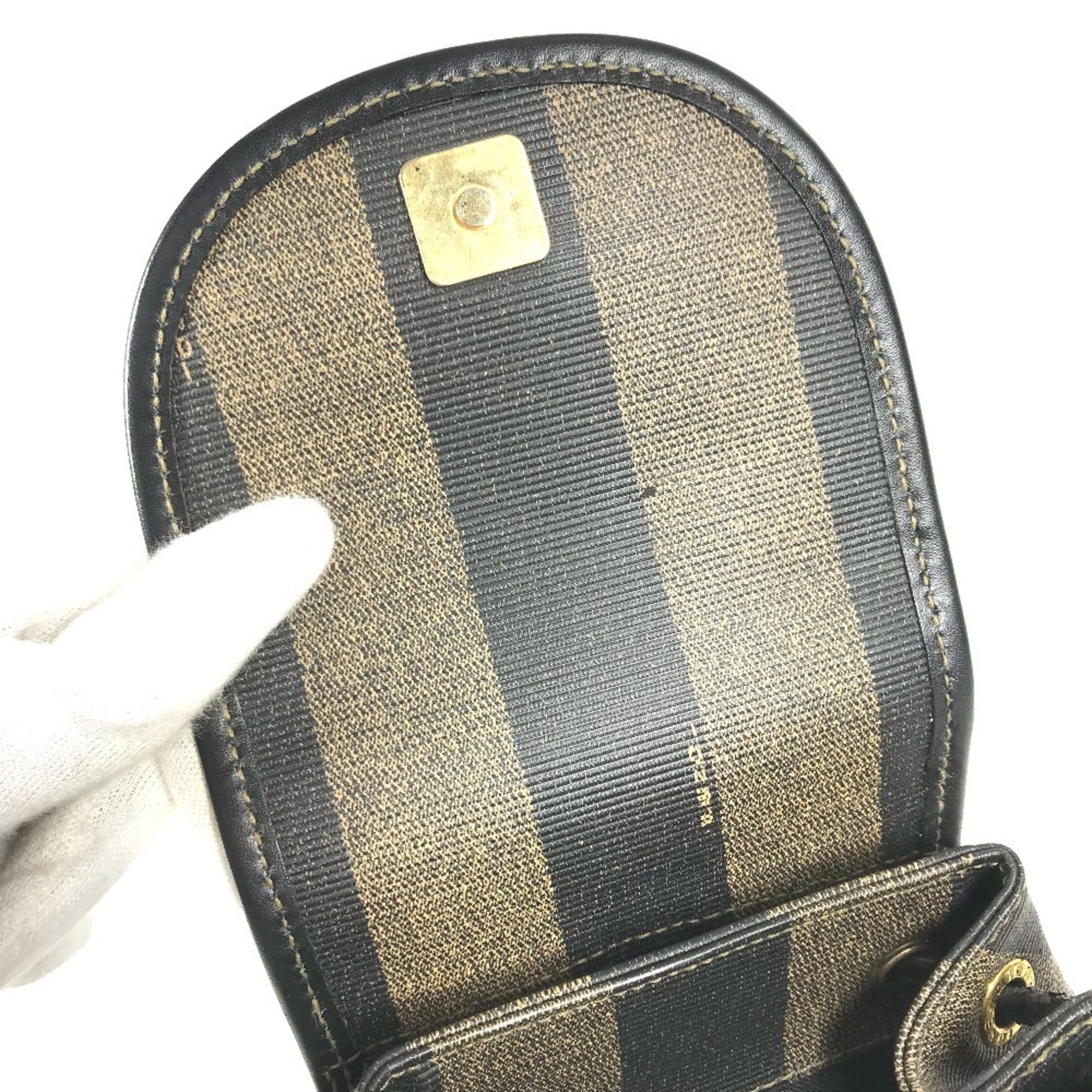 Fendi Black Khaki Pvc Leather Backpack (Pre-Owned)